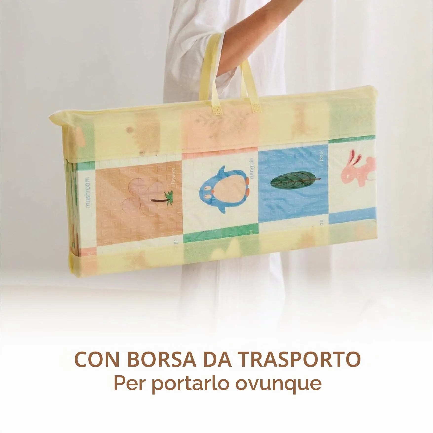 Buddy Baby - Tappetino da gioco per bambini, XXL, 180 x 200 cm, double face, resistente, imbottito, pieghevole, con borsa per il trasporto - immagine 2