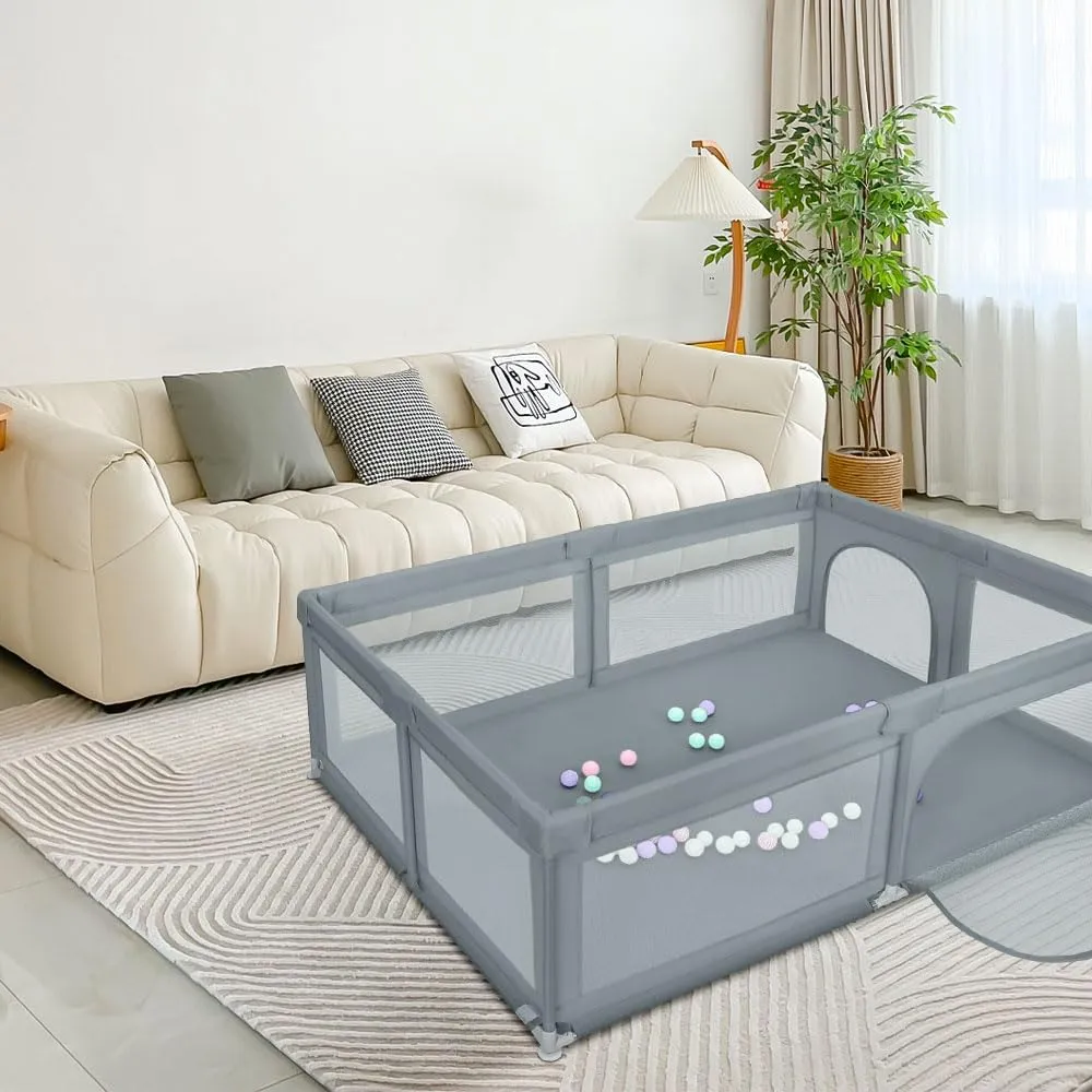 Parco per cuccioli con porta, parco per cuccioli o cani piccoli, recinzione solida in tessuto spesso e rete in nylon ad alta resistenza, lavabile in lavatrice, per interni ed esterni, 205 x 147 x 66 - immagine 7