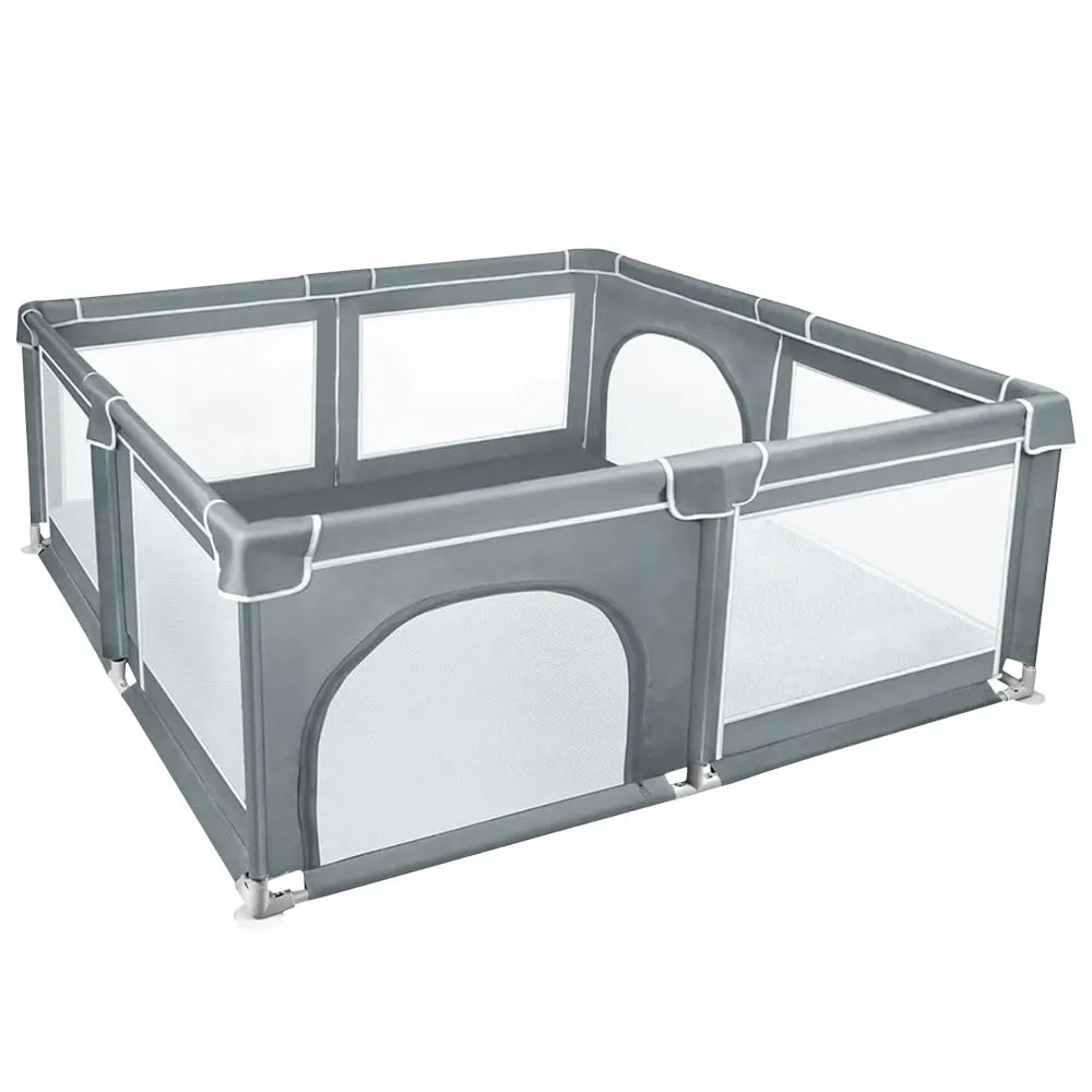 Parco per cuccioli con porta, parco per cuccioli o cani piccoli, recinzione solida in tessuto spesso e rete in nylon ad alta resistenza, lavabile in lavatrice, interno/esterno, 180 x 150 x 66 cm - immagine 2