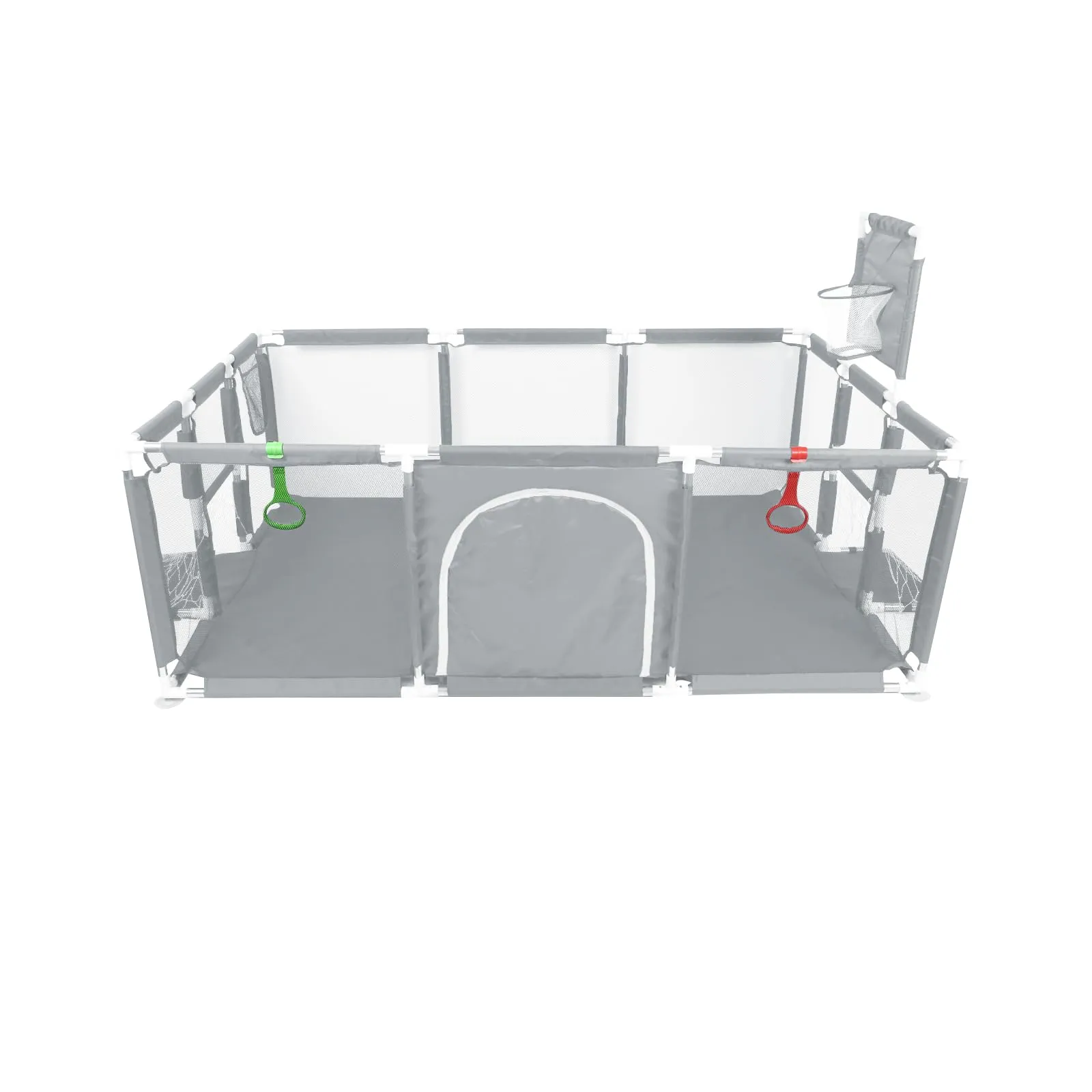 Parco per cuccioli con porta, parco per cuccioli o cani piccoli, recinzione solida in tessuto spesso e rete in nylon ad alta resistenza, lavabile in lavatrice, interno/esterno, 180 x 120 x 66 cm - immagine 2