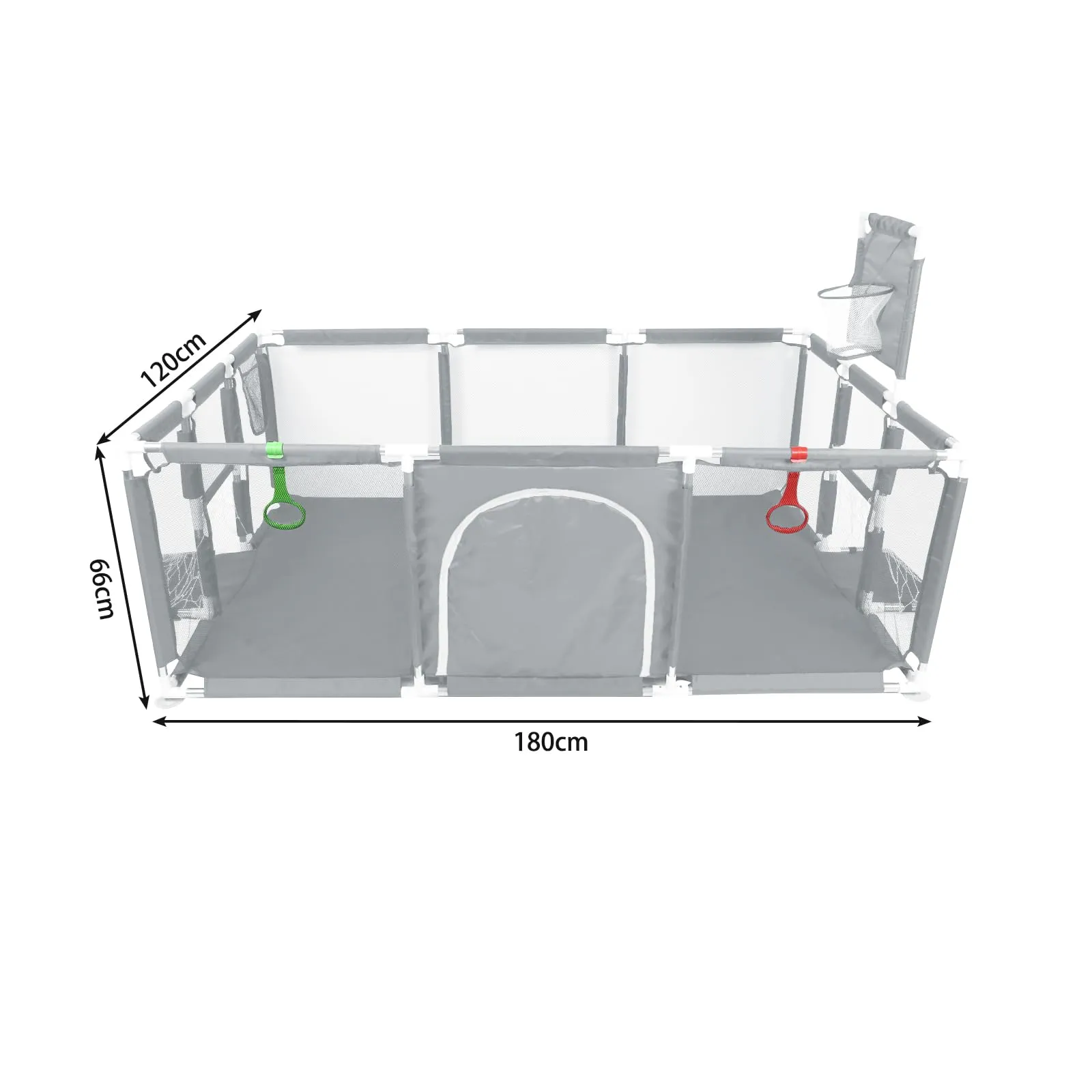 Parco per cuccioli con porta, parco per cuccioli o cani piccoli, recinzione solida in tessuto spesso e rete in nylon ad alta resistenza, lavabile in lavatrice, interno/esterno, 180 x 120 x 66 cm - immagine 6