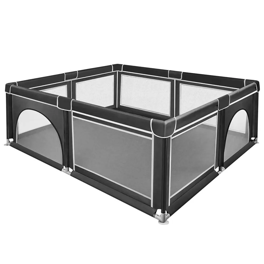 Parco per cuccioli con porta, parco per cuccioli o cani piccoli, recinzione solida in tessuto spesso e rete in nylon ad alta resistenza, lavabile in lavatrice, interno/esterno, 180 x 150 x 66 cm - immagine 8