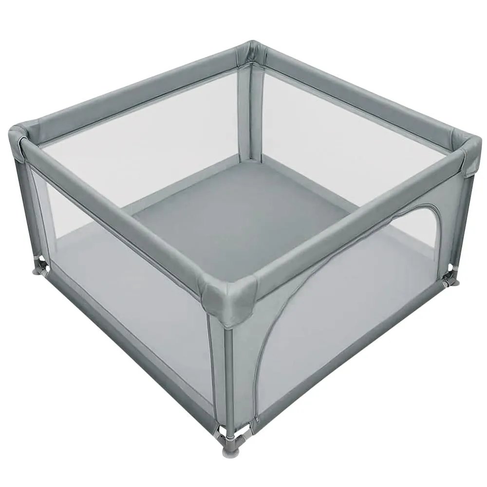 Parco per cuccioli con porta, parco per cuccioli o cani piccoli, recinzione solida in tessuto spesso e rete in nylon ad alta resistenza, lavabile in lavatrice, interno/esterno, 120 x 120 x 66 cm - immagine 2