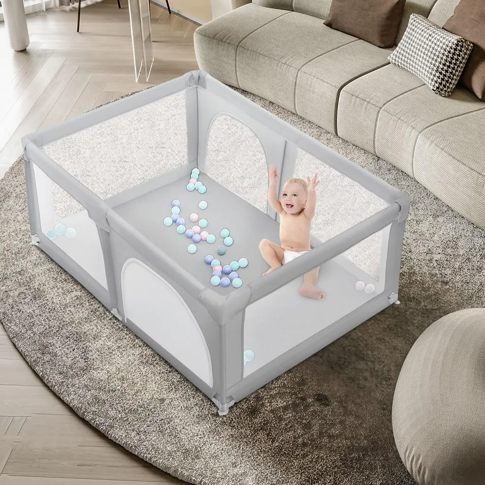 Recinto per cuccioli con porta, recinto per cuccioli o cani piccoli, recinzione solida in tessuto spesso e rete in nylon ad alta resistenza, lavabile in lavatrice, interno/esterno, 180 x 120 x 66 cm - immagine 5