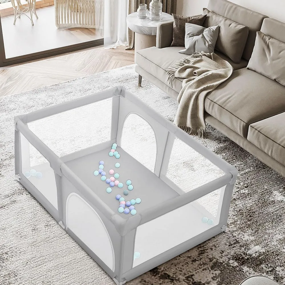 Recinto per cuccioli con porta, recinto per cuccioli o cani piccoli, recinzione solida in tessuto spesso e rete in nylon ad alta resistenza, lavabile in lavatrice, interno/esterno, 180 x 120 x 66 cm - immagine 8