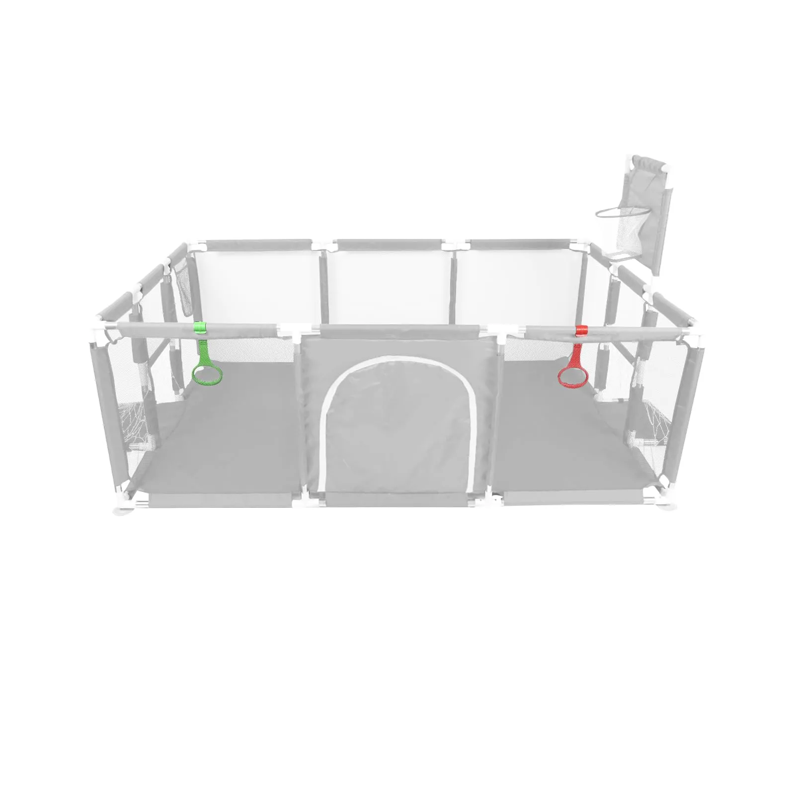 Parco per cuccioli con porta, parco per cuccioli o cani piccoli, recinzione solida in tessuto spesso e rete in nylon ad alta resistenza, lavabile in lavatrice, interno/esterno, 180 x 120 x 66 cm - immagine 1
