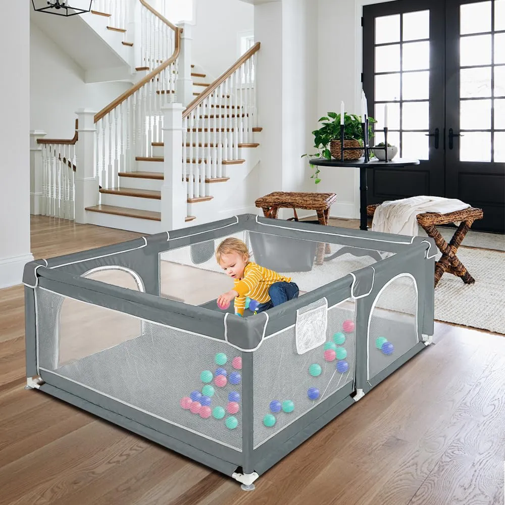 Parco per cuccioli con porta, parco per cuccioli o cani piccoli, recinzione solida in tessuto spesso e rete in nylon ad alta resistenza, lavabile in lavatrice, interno/esterno, 120 x 160 x 66 cm - immagine 5
