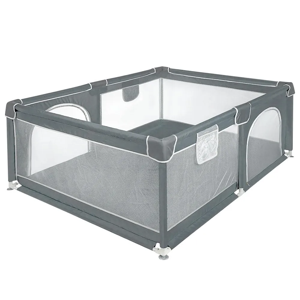 Parco per cuccioli con porta, parco per cuccioli o cani piccoli, recinzione solida in tessuto spesso e rete in nylon ad alta resistenza, lavabile in lavatrice, interno/esterno, 120 x 160 x 66 cm - immagine 9