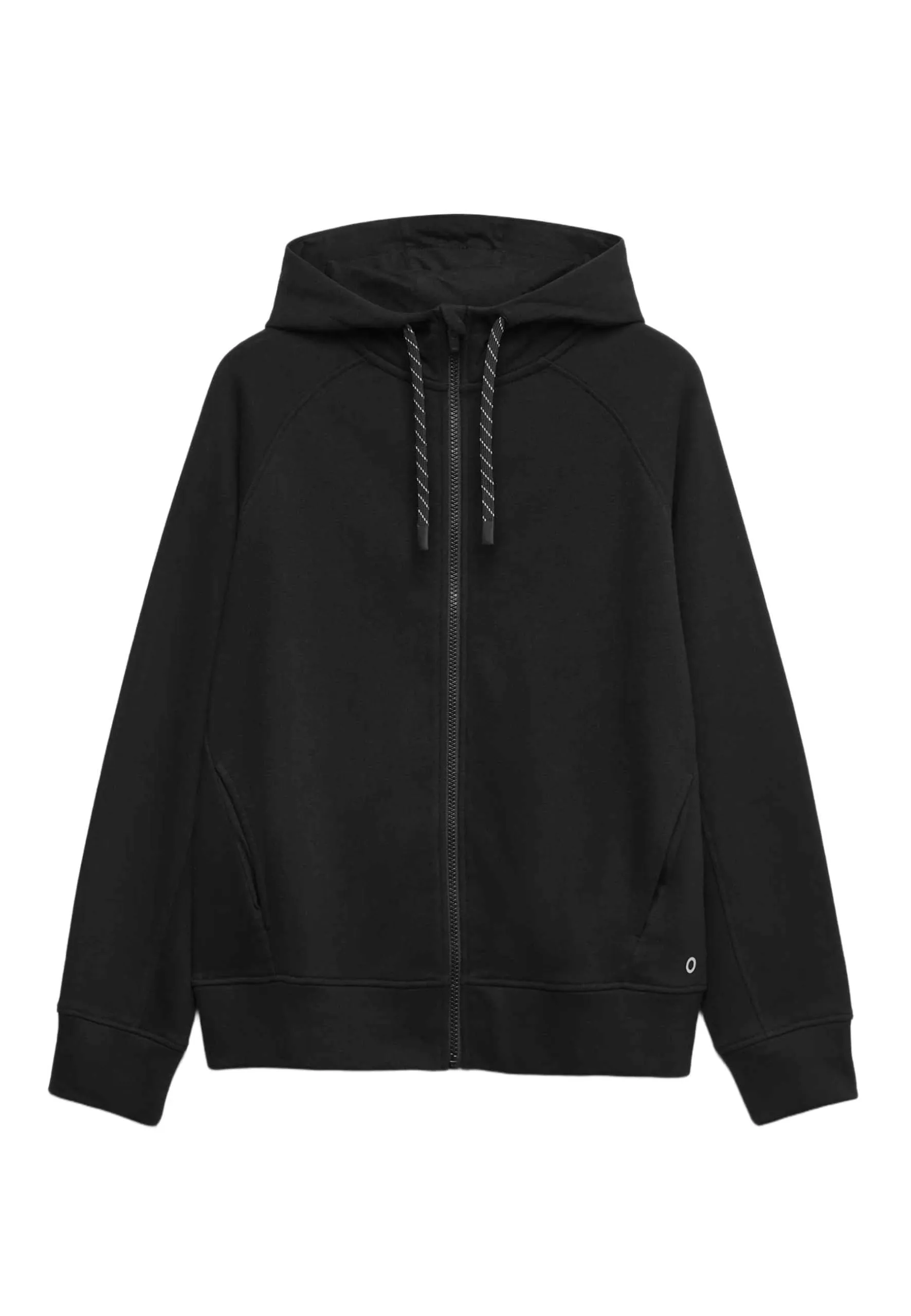 Marks & Spencer Felpa Relaxed con Cappuccio e Zip in Misto Cotone da Donna Nero - immagine 1