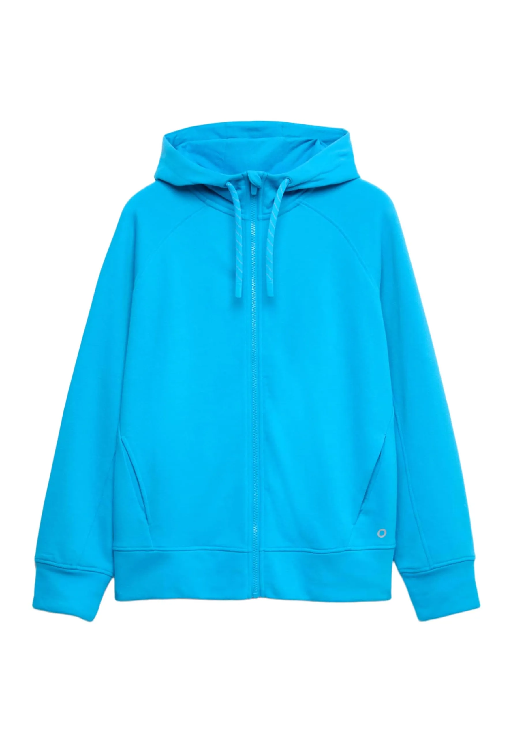 Marks & Spencer Felpa Relaxed con Cappuccio e Zip in Misto Cotone da Donna Blu - immagine 1