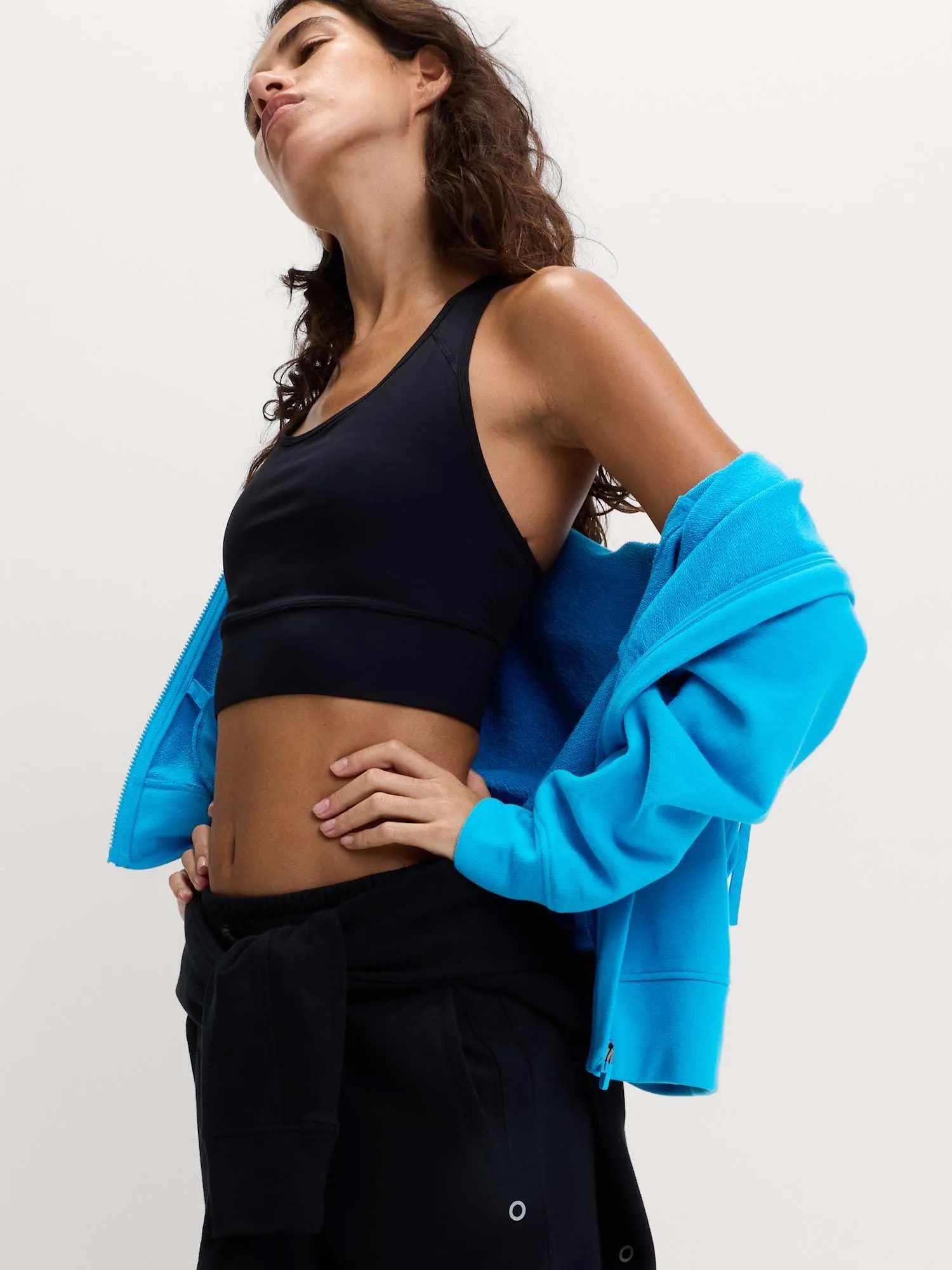 Marks & Spencer Felpa Relaxed con Cappuccio e Zip in Misto Cotone da Donna Blu - immagine 4