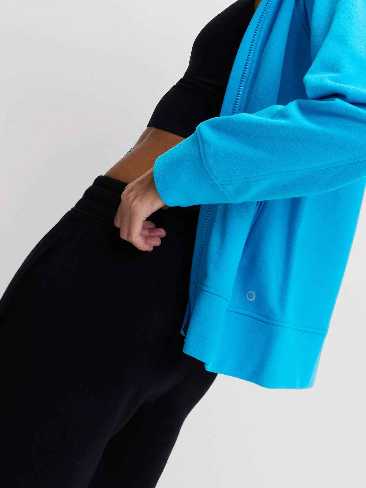 Marks & Spencer Felpa Relaxed con Cappuccio e Zip in Misto Cotone da Donna Blu - immagine 5