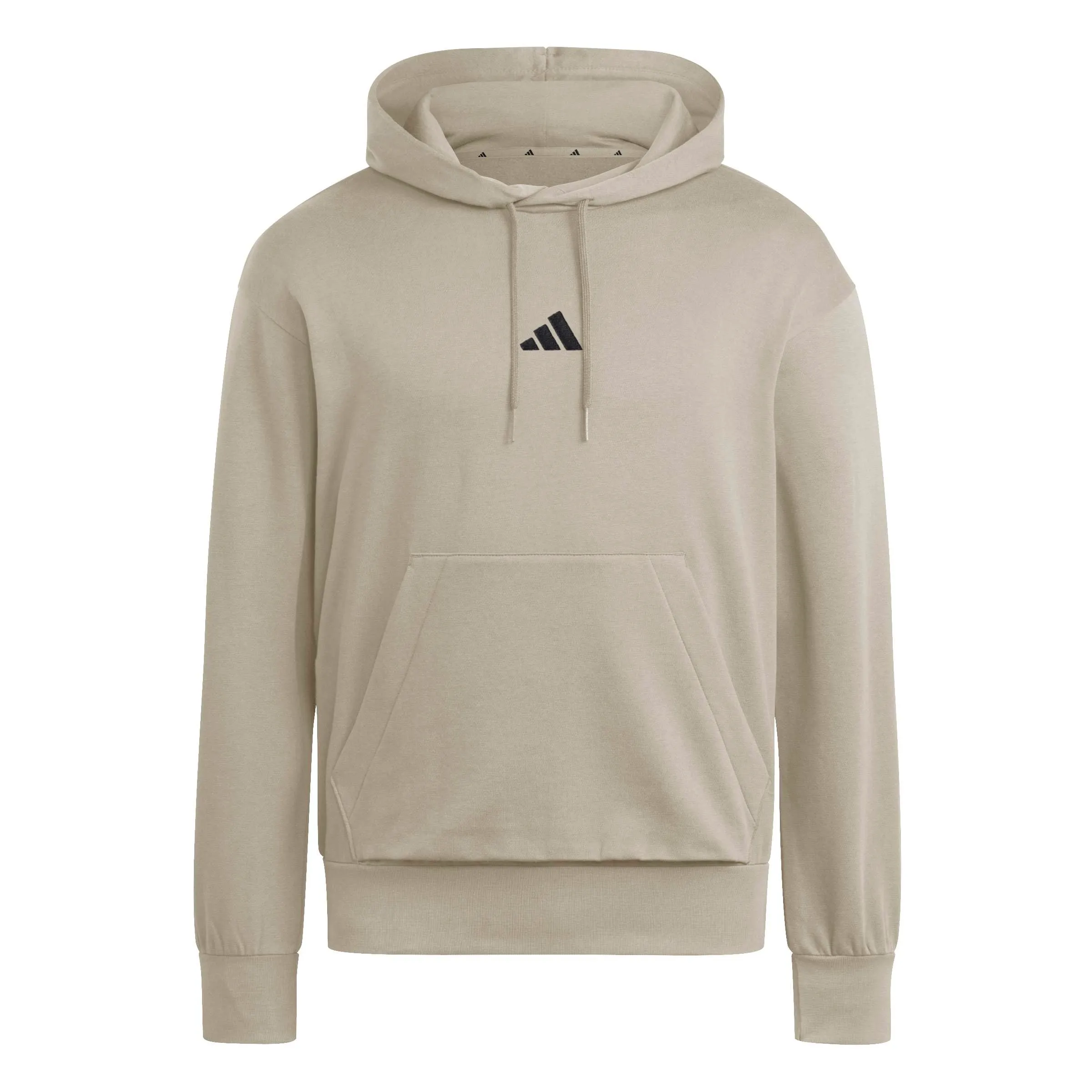 adidas Uomo Essentials Feelcozy Fleece Hoodie Sweatshirt, Silver Pebble/Black, L - immagine 1