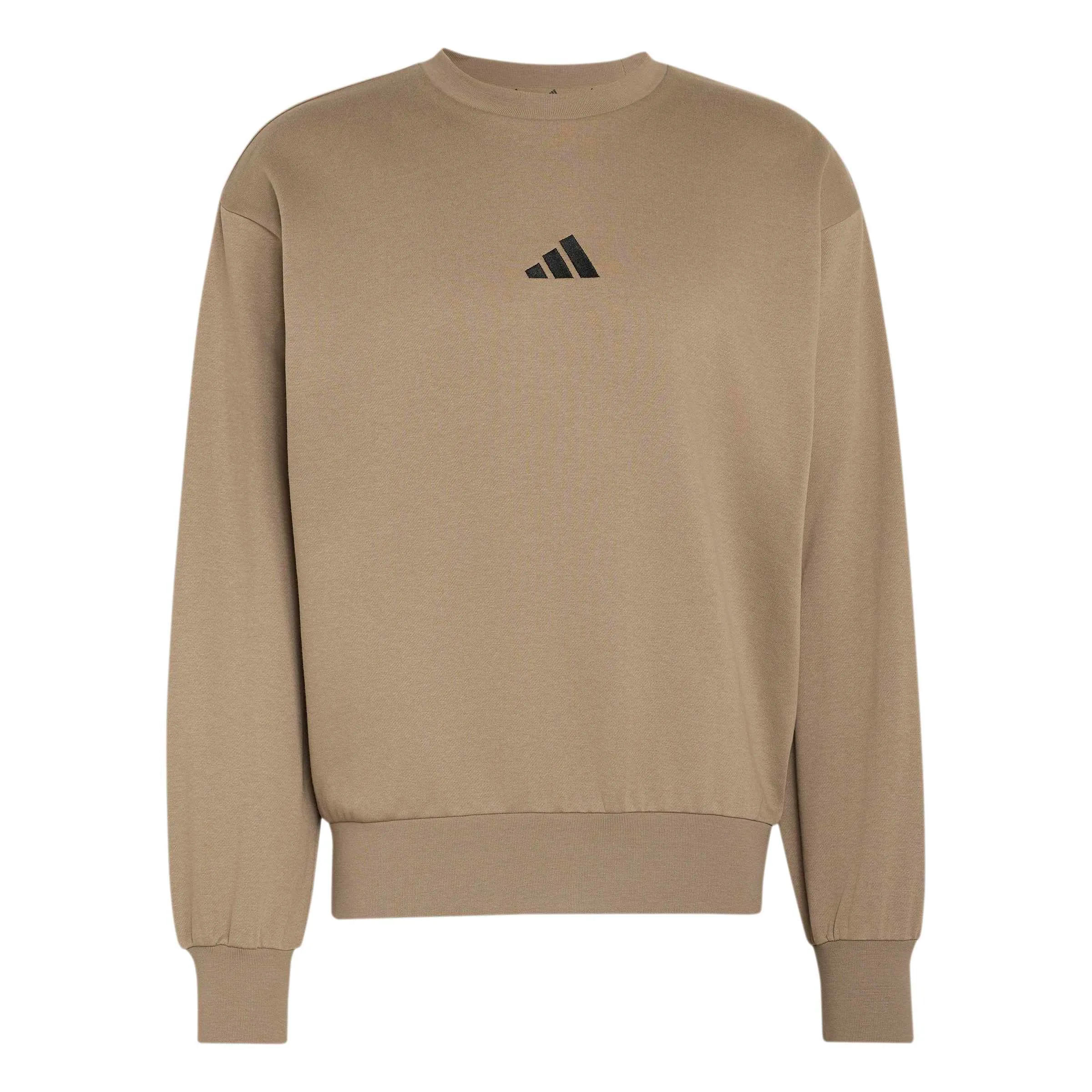 adidas Uomo Essentials Feelcozy Fleece Sweatshirt, Khaki Six/Black, L - immagine 1
