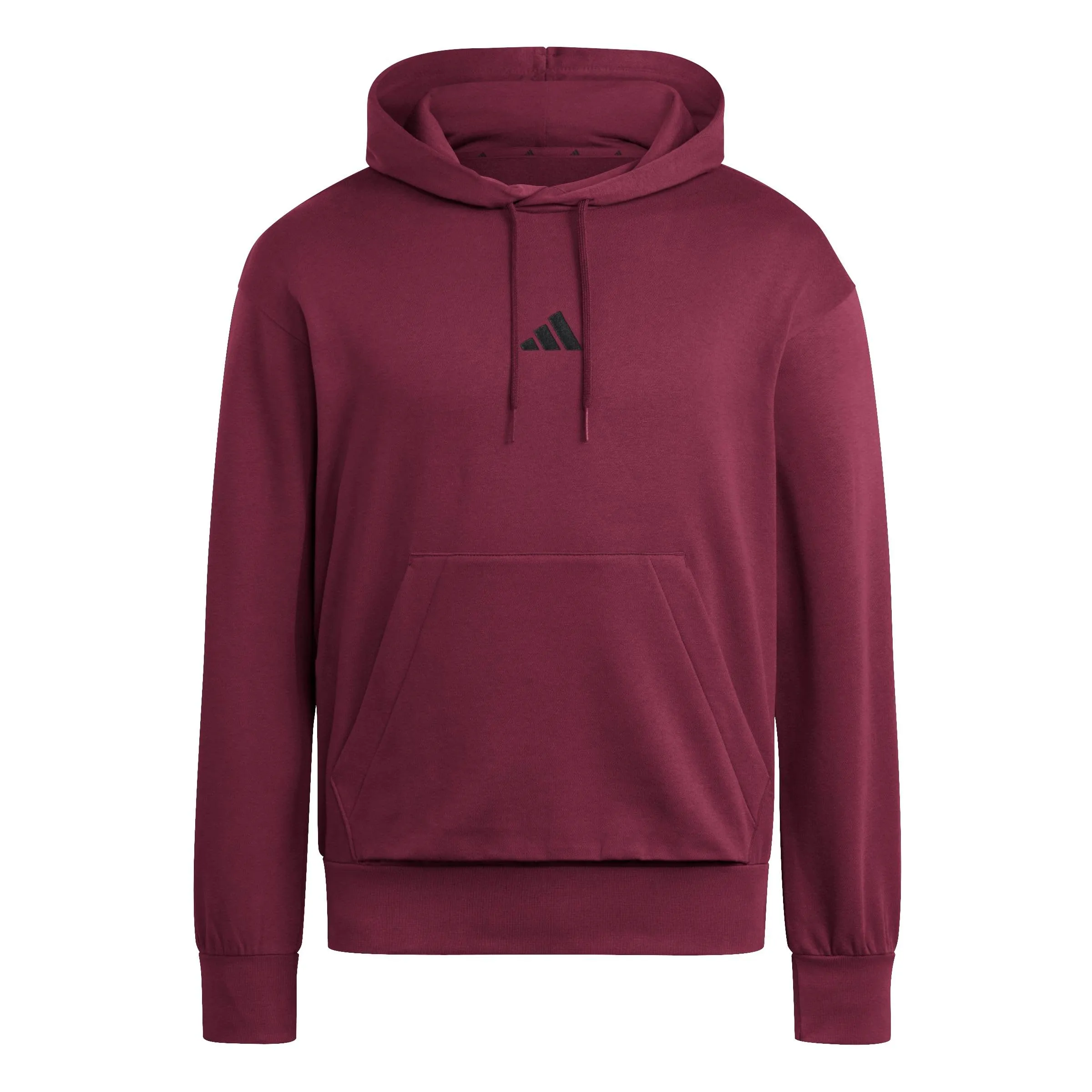 adidas Uomo Essentials Feelcozy Fleece Hoodie Sweatshirt, Maroon/Black, S - immagine 1