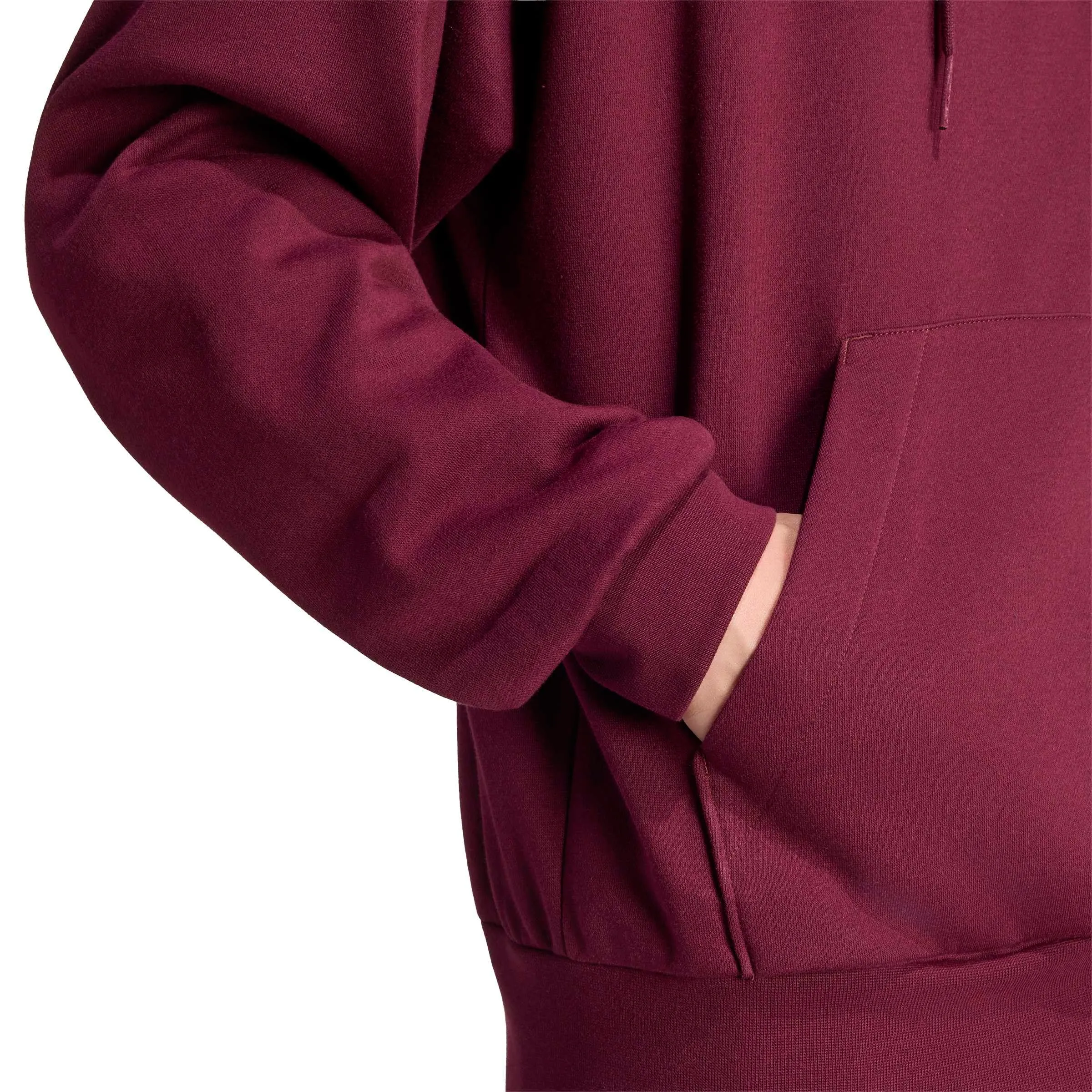 adidas Uomo Essentials Feelcozy Fleece Hoodie Sweatshirt, Maroon/Black, S - immagine 5