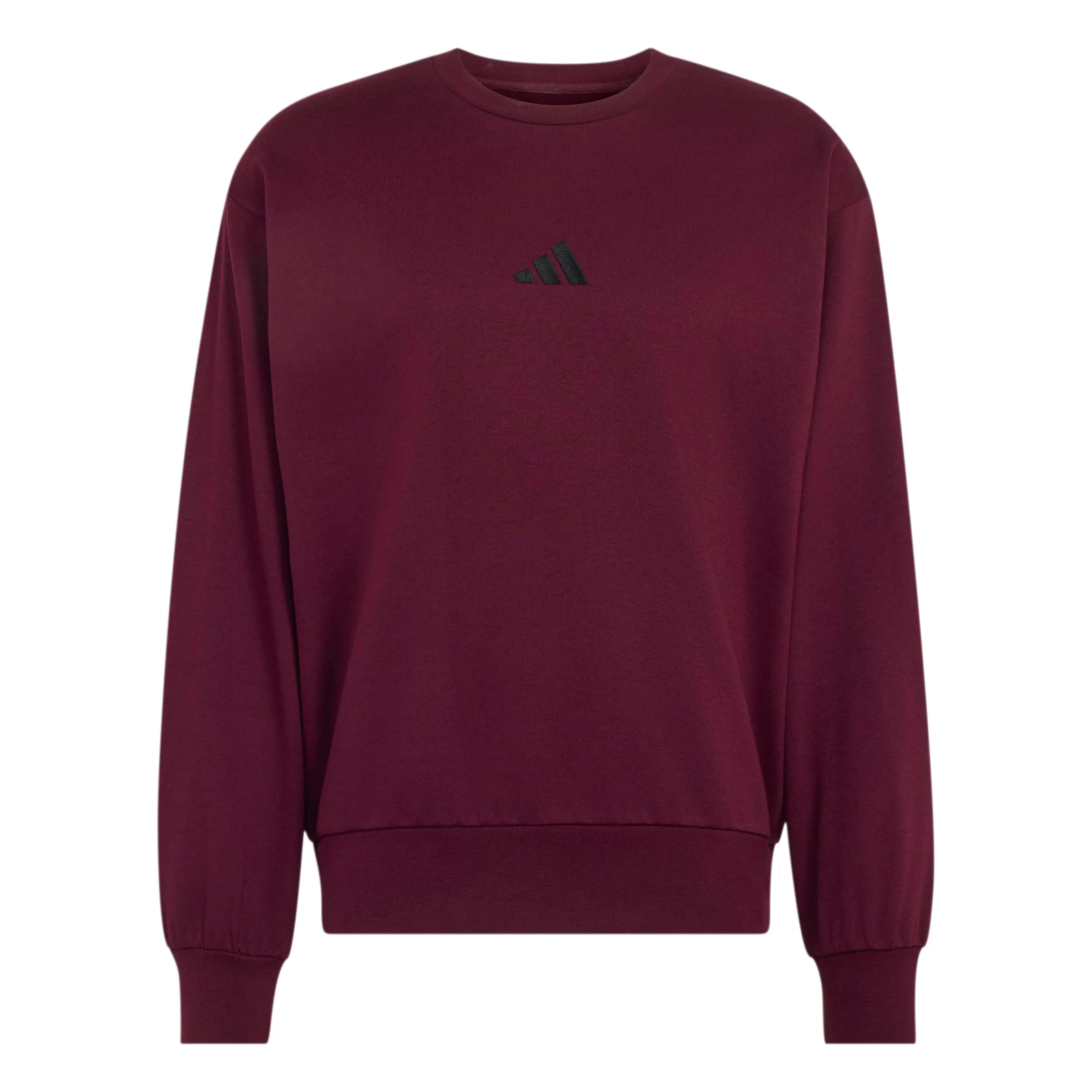adidas Uomo Essentials Feelcozy Fleece Sweatshirt, Maroon/Black, L - immagine 1