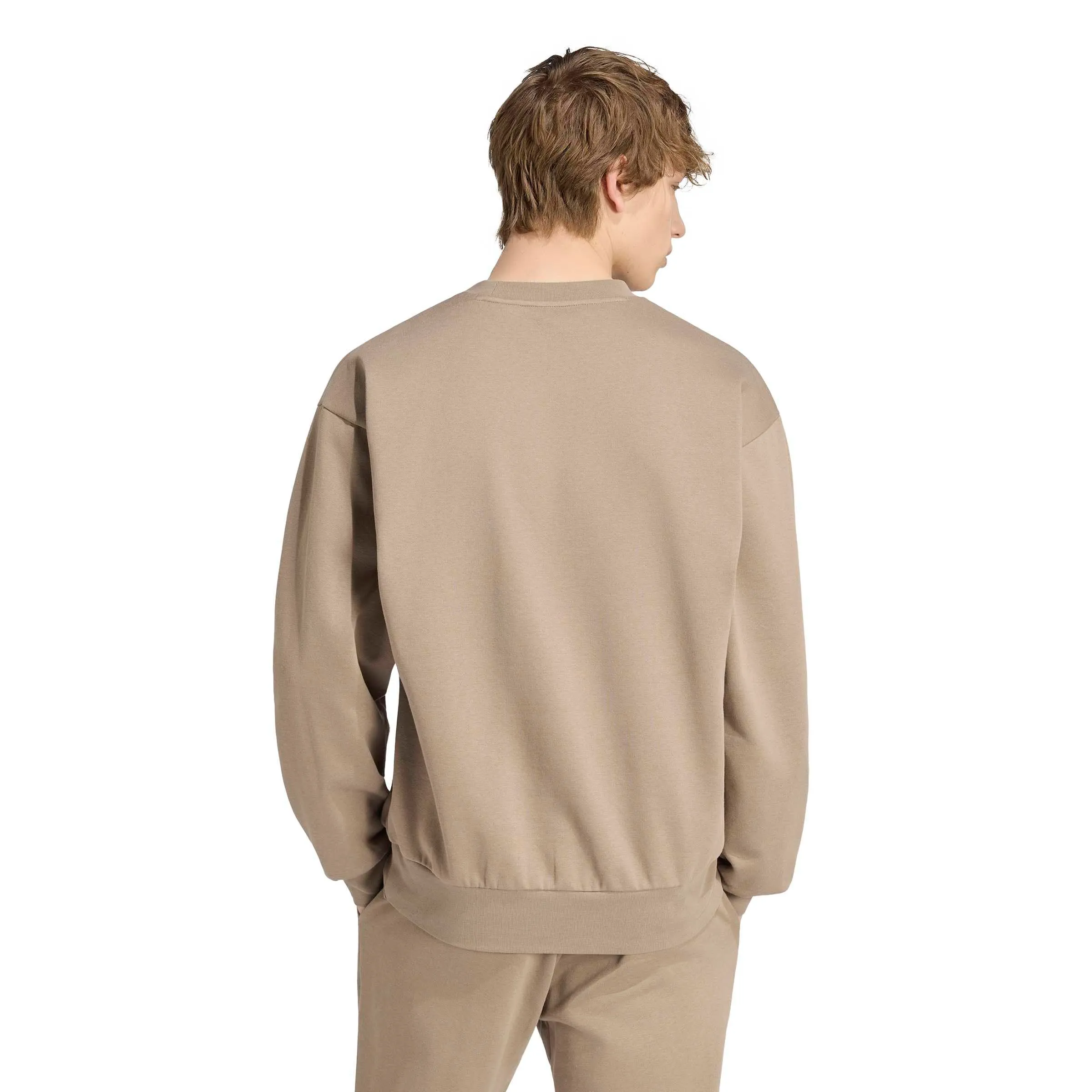 adidas Uomo Essentials Feelcozy Fleece Sweatshirt, Khaki Six/Black, S - immagine 2