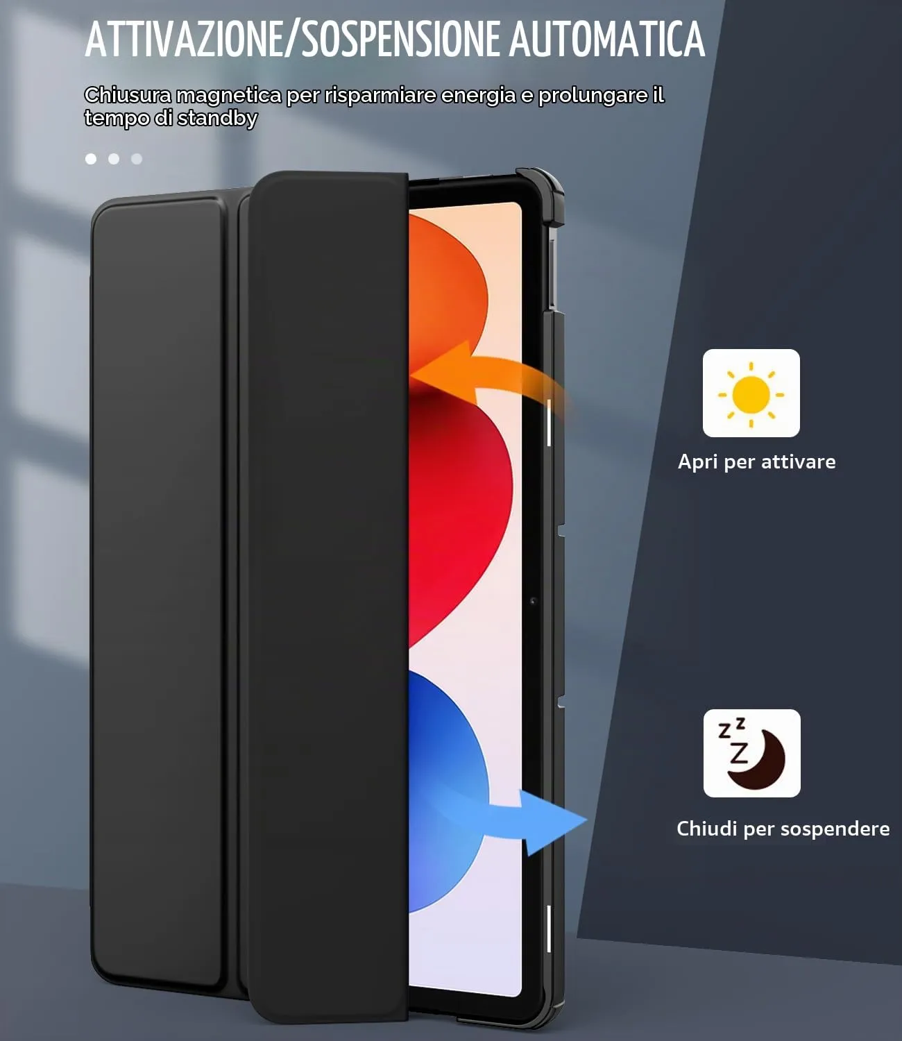 TiMOVO Cover per Xiaomi Redmi Pad 2 Pro / POCO Pad M1 12,1" 2025, Nero - immagine 5