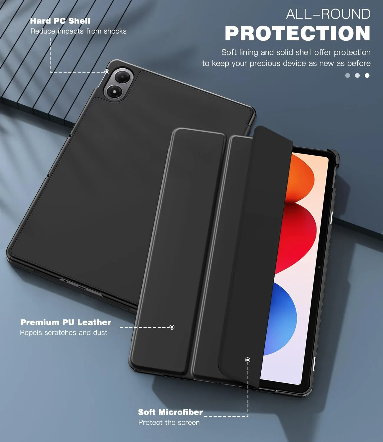 TiMOVO Cover per Xiaomi Redmi Pad 2 Pro / POCO Pad M1 12,1" 2025, Nero - immagine 6
