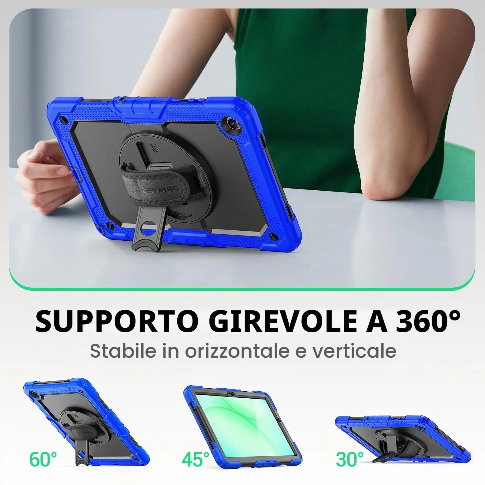 SEYMAC Cover per Samsung Galaxy Tab A11+/A11 Plus - 11 Pollici 2025, Blu - immagine 4