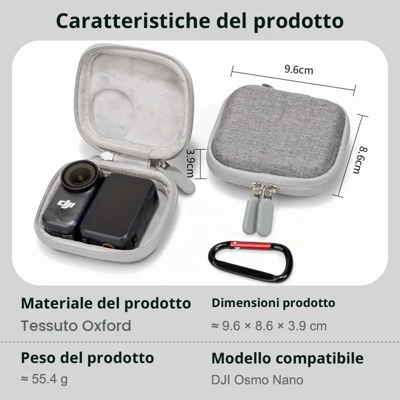 Lemxiee Custodia rigida per DJI Osmo Nano Cover Accessori + [2 Pezzi] Pellicola Vetro Temperato Protettiva Case - immagine 2