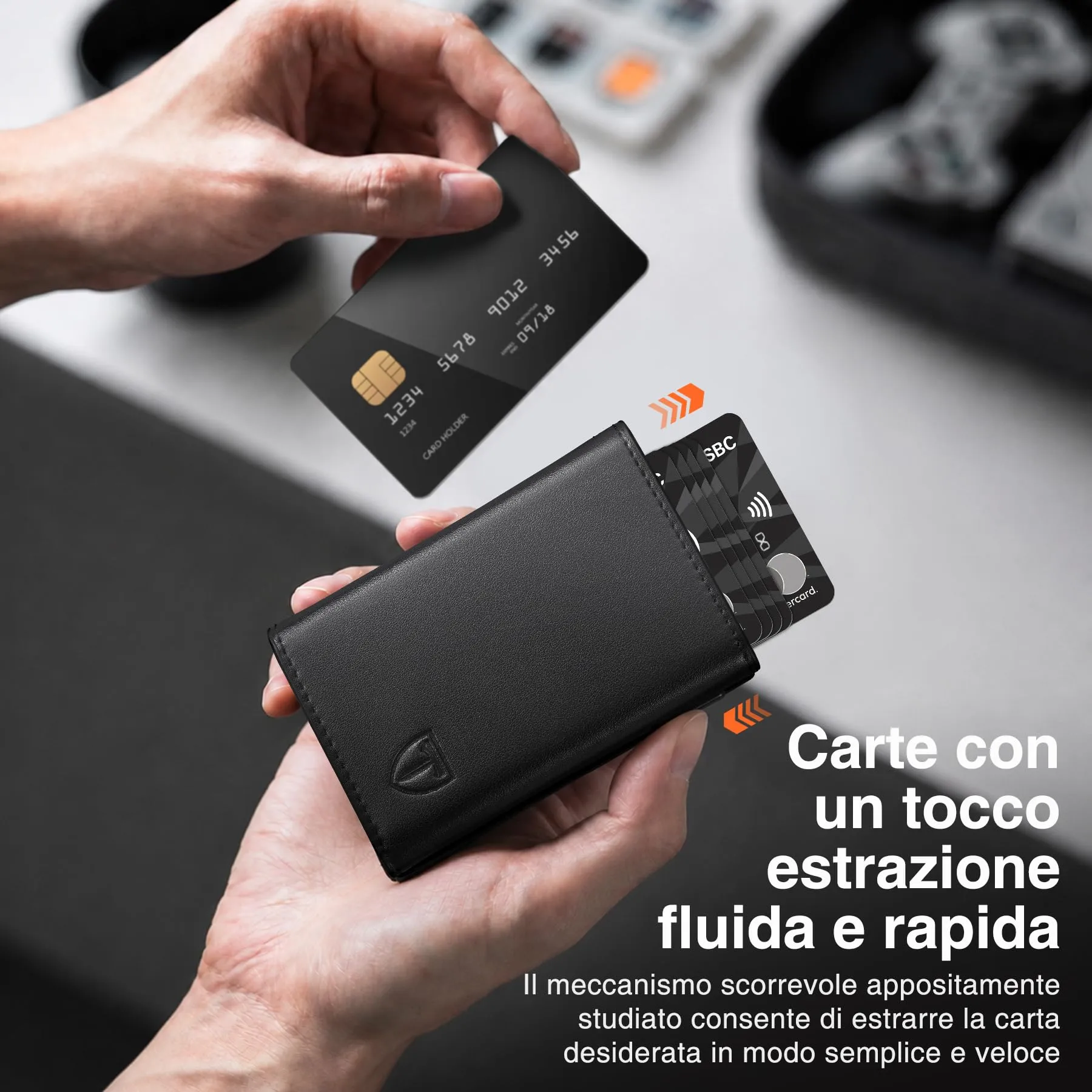 TENBST Portafoglio Uomo di Alta Qualità, esclusivo Portafoglio Uomo Slim con Portamonete & Protezione RFID, lussuoso Portacarte Uomo in Pelle, 8 Scomparti per Carte di Credito, Regalo per Uomini - immagine 4