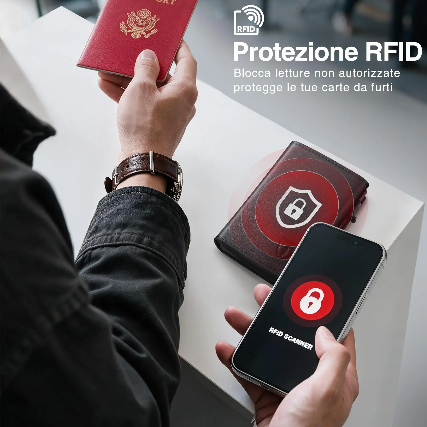 TENBST Portafoglio Uomo di Alta Qualità, esclusivo Portafoglio Uomo Slim con Portamonete & Protezione RFID, lussuoso Portacarte Uomo in Pelle, 8 Scomparti per Carte di Credito, Regalo per Uomini - immagine 6