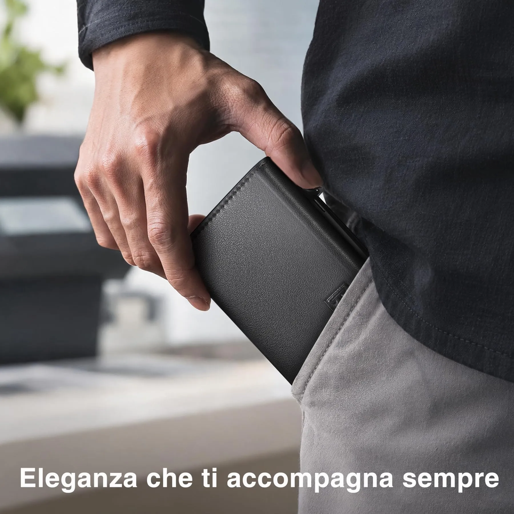TENBST Portafoglio Uomo di Alta Qualità, esclusivo Portafoglio Uomo Slim con Portamonete & Protezione RFID, lussuoso Portacarte Uomo in Pelle, 8 Scomparti per Carte di Credito, Regalo per Uomini - immagine 7
