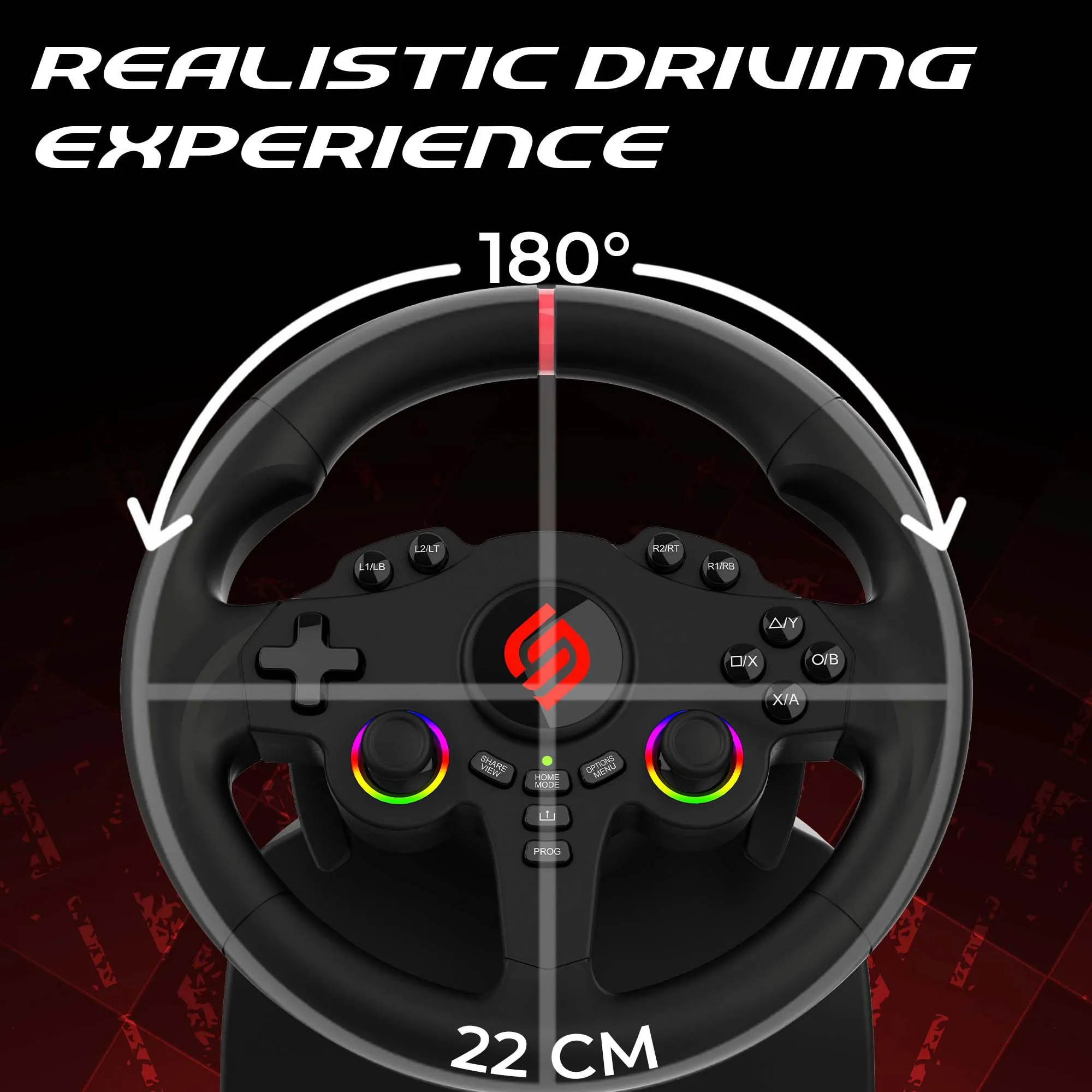 SUBSONIC - Volante Gaming 220 RS per PS4, Xbox, Switch 1 e 2, PC - Nero - immagine 4
