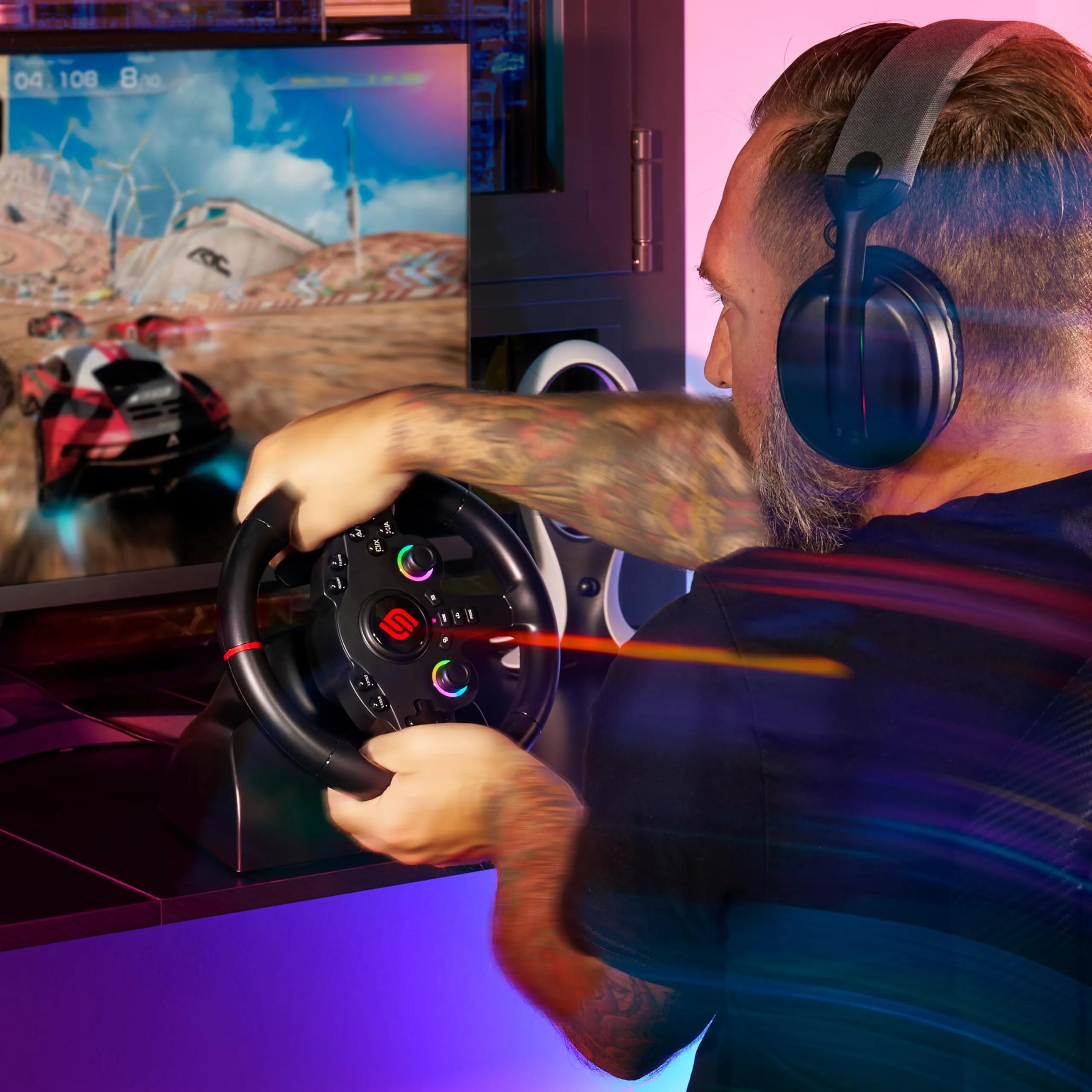 SUBSONIC - Volante Gaming 220 RS per PS4, Xbox, Switch 1 e 2, PC - Nero - immagine 8