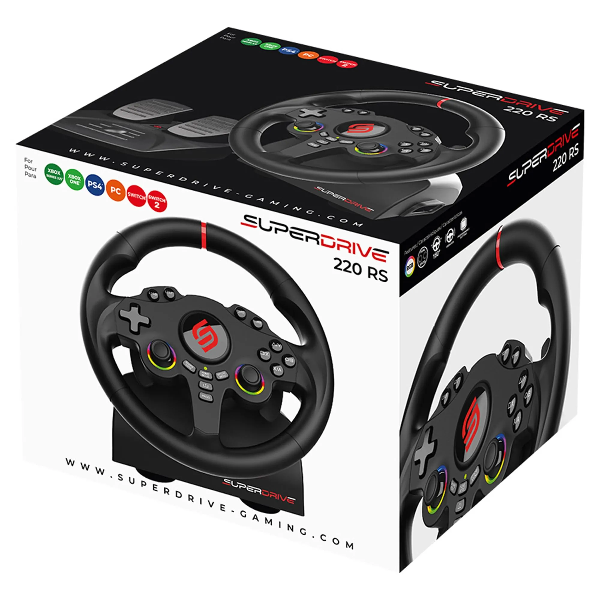 SUBSONIC - Volante Gaming 220 RS per PS4, Xbox, Switch 1 e 2, PC - Nero - immagine 9