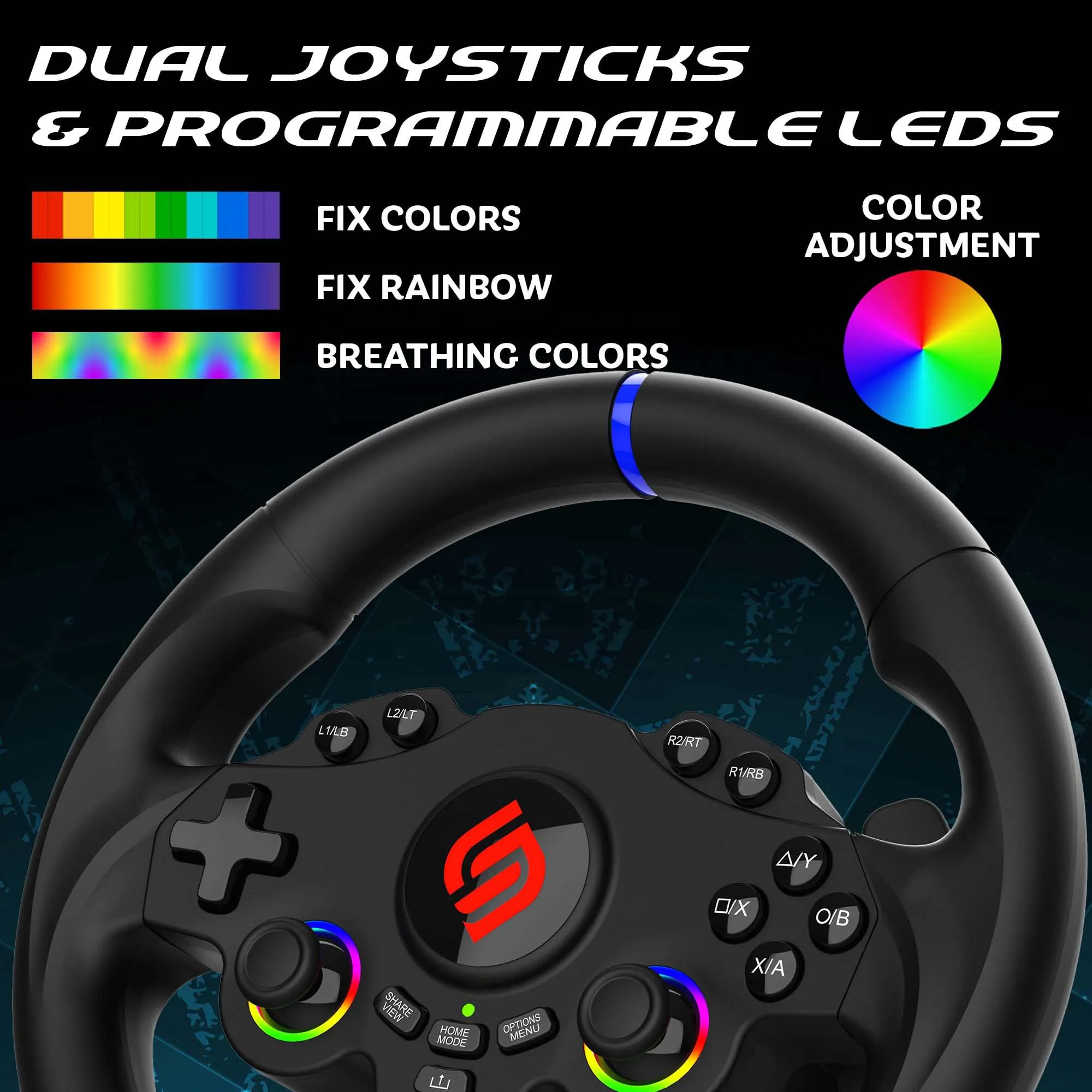 SUBSONIC - Volante Gaming 220 RS-5 per PS5 e PC - Nero - immagine 3