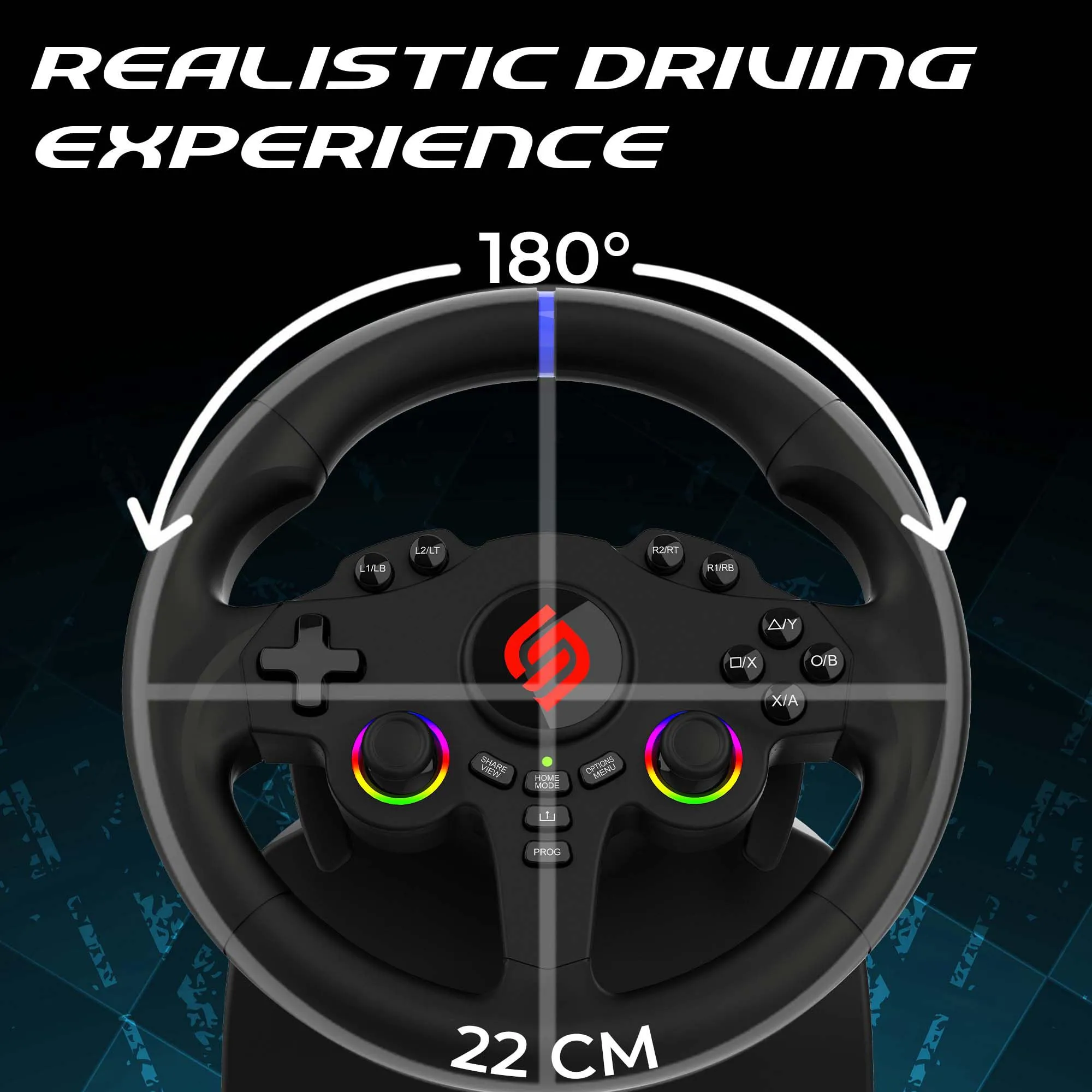 SUBSONIC - Volante Gaming 220 RS-5 per PS5 e PC - Nero - immagine 4