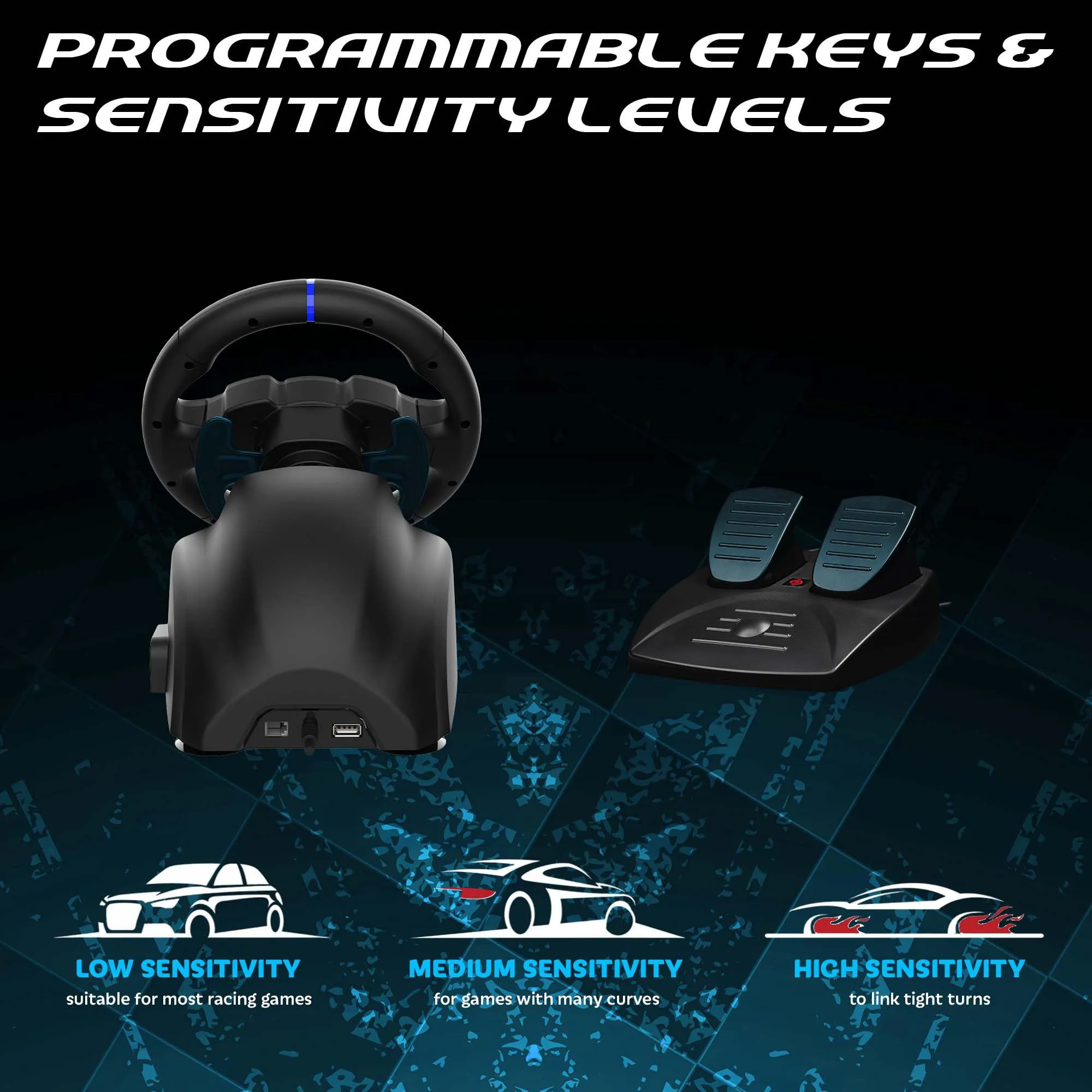 SUBSONIC - Volante Gaming 220 RS-5 per PS5 e PC - Nero - immagine 5