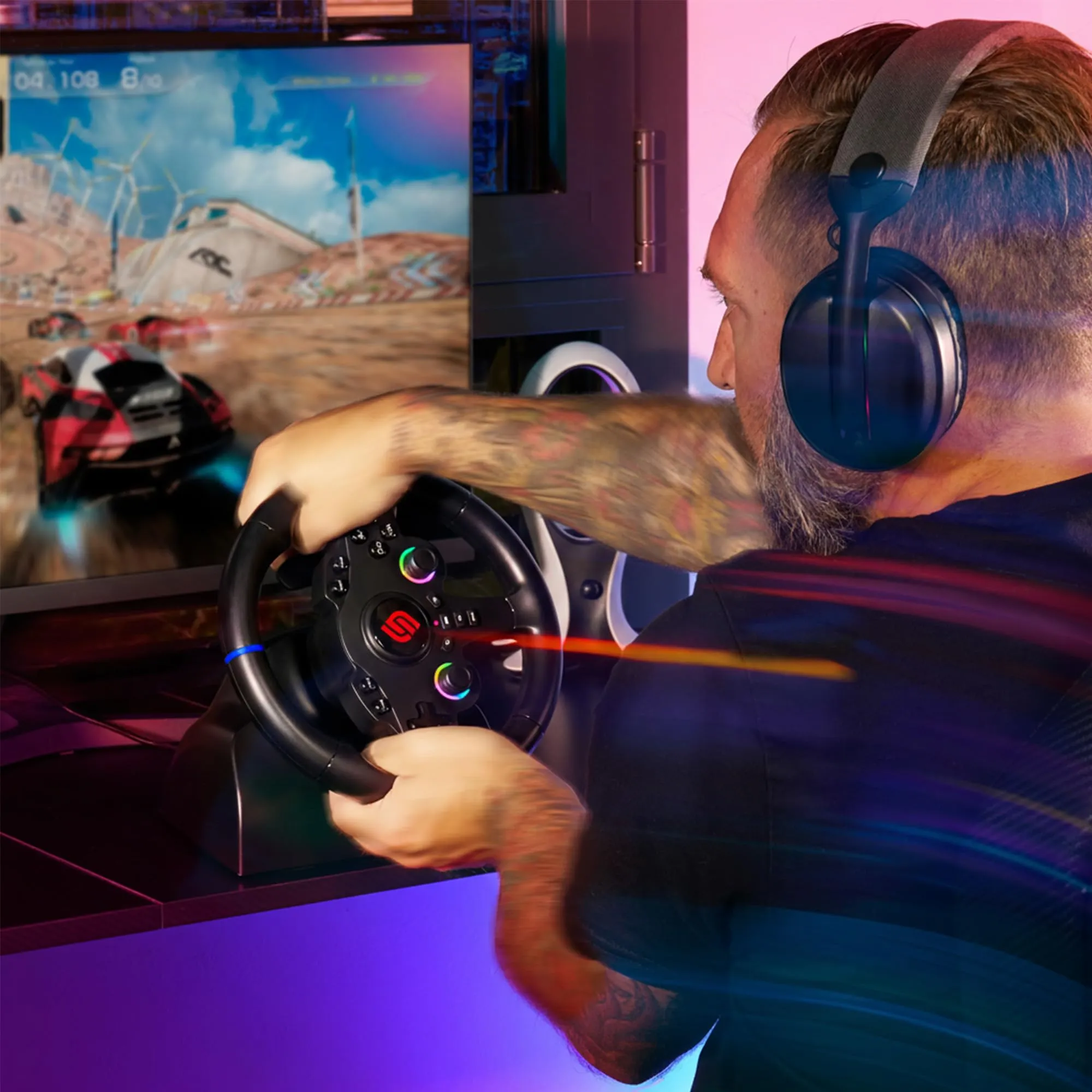 SUBSONIC - Volante Gaming 220 RS-5 per PS5 e PC - Nero - immagine 9