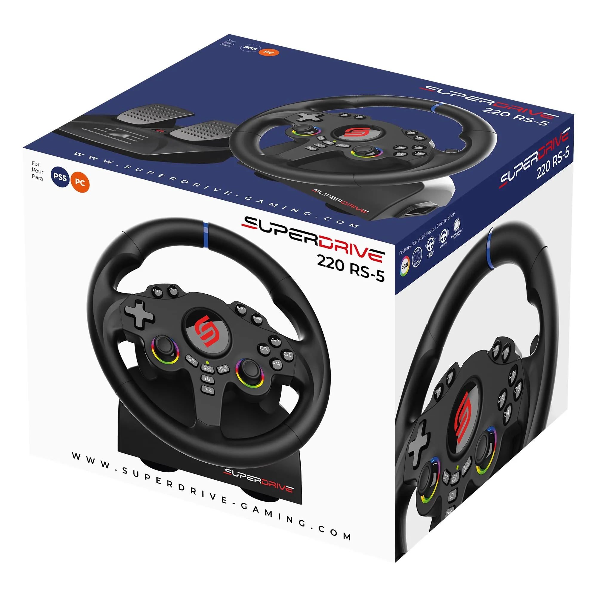 SUBSONIC - Volante Gaming 220 RS-5 per PS5 e PC - Nero - immagine 10