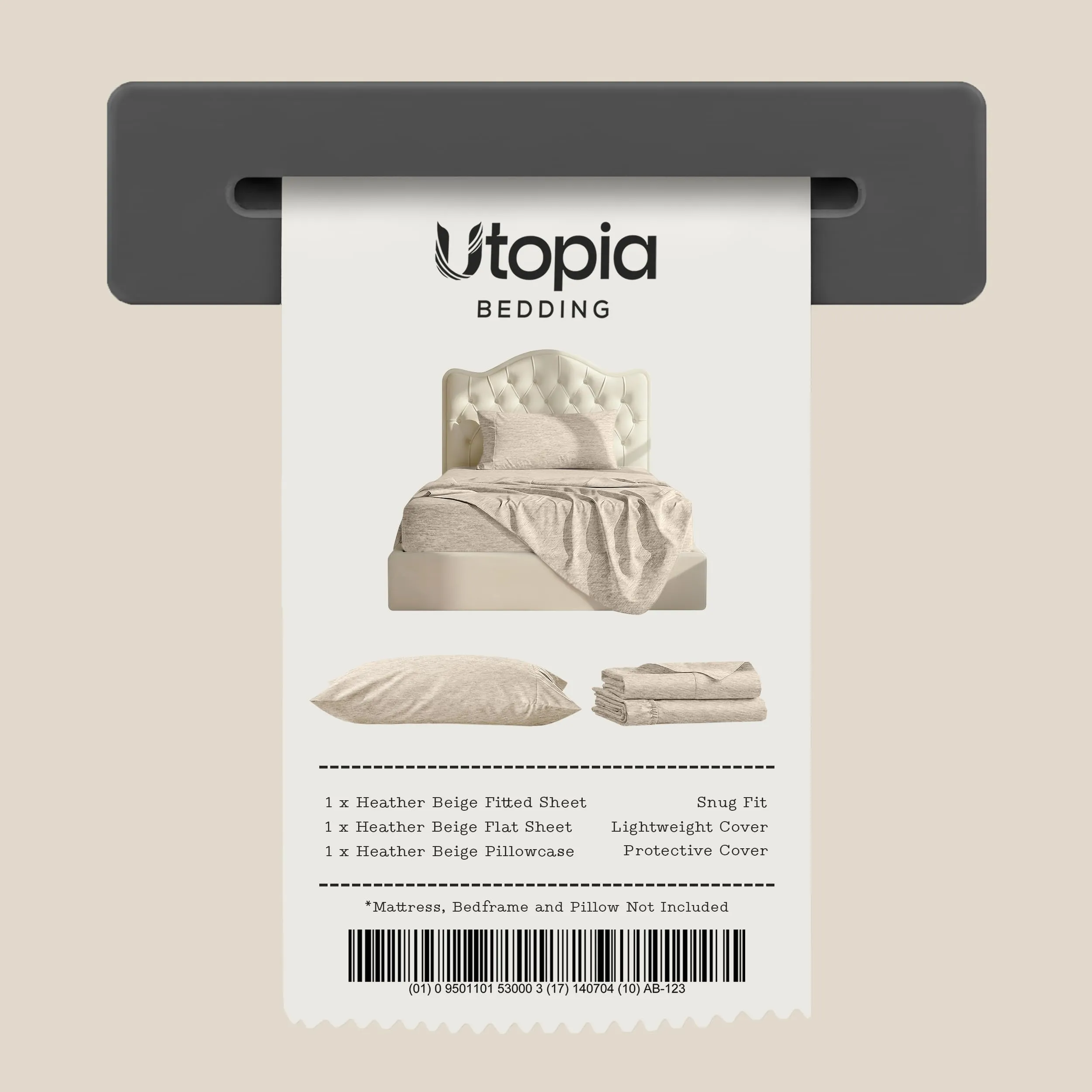 Set di lenzuola per letto singolo, 3 pezzi, 40,6 cm di profondità, per - immagine 7