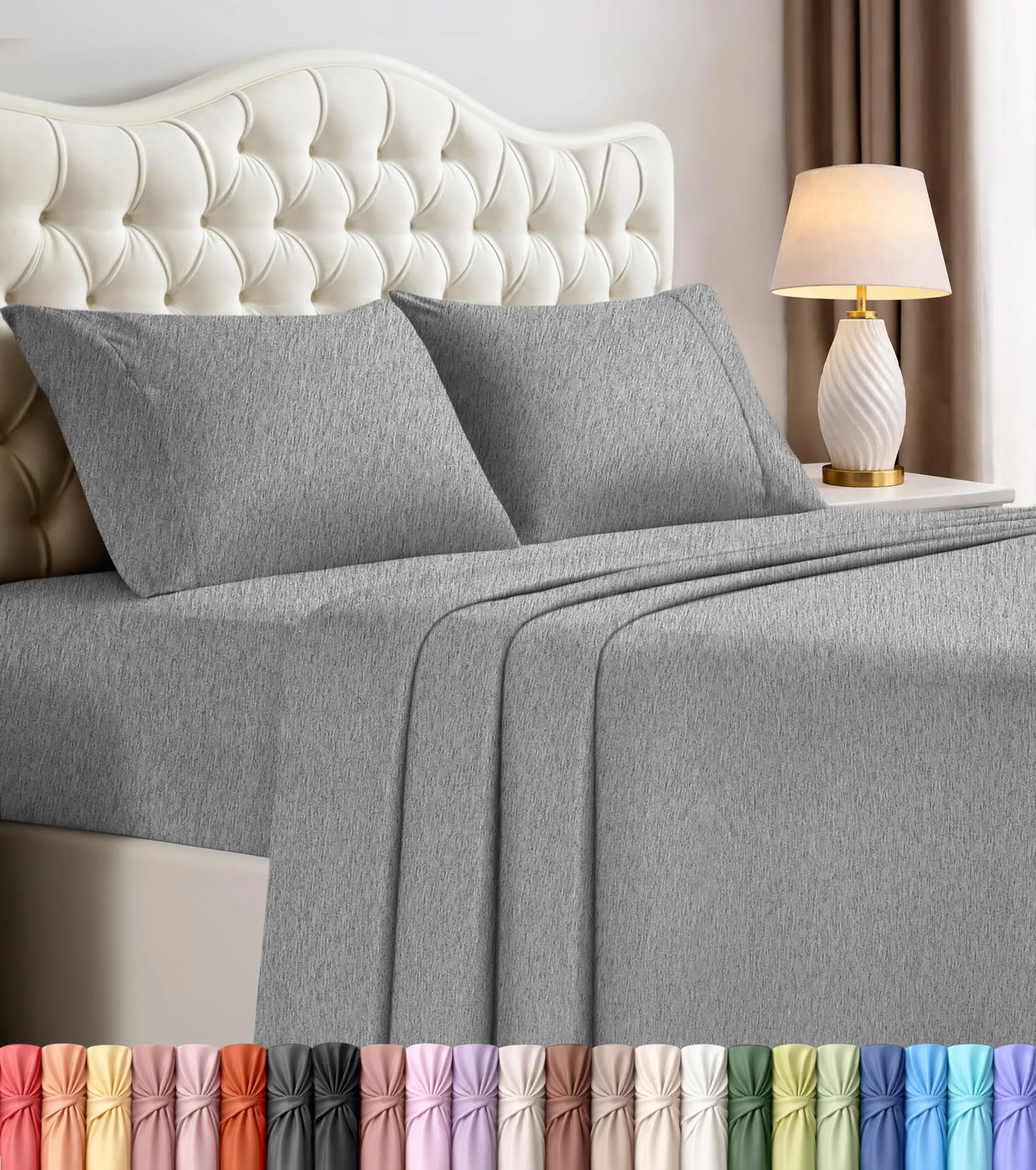 Utopia Bedding - Set di lenzuola per letto matrimoniale, 4 pezzi, lenzuola - immagine 1