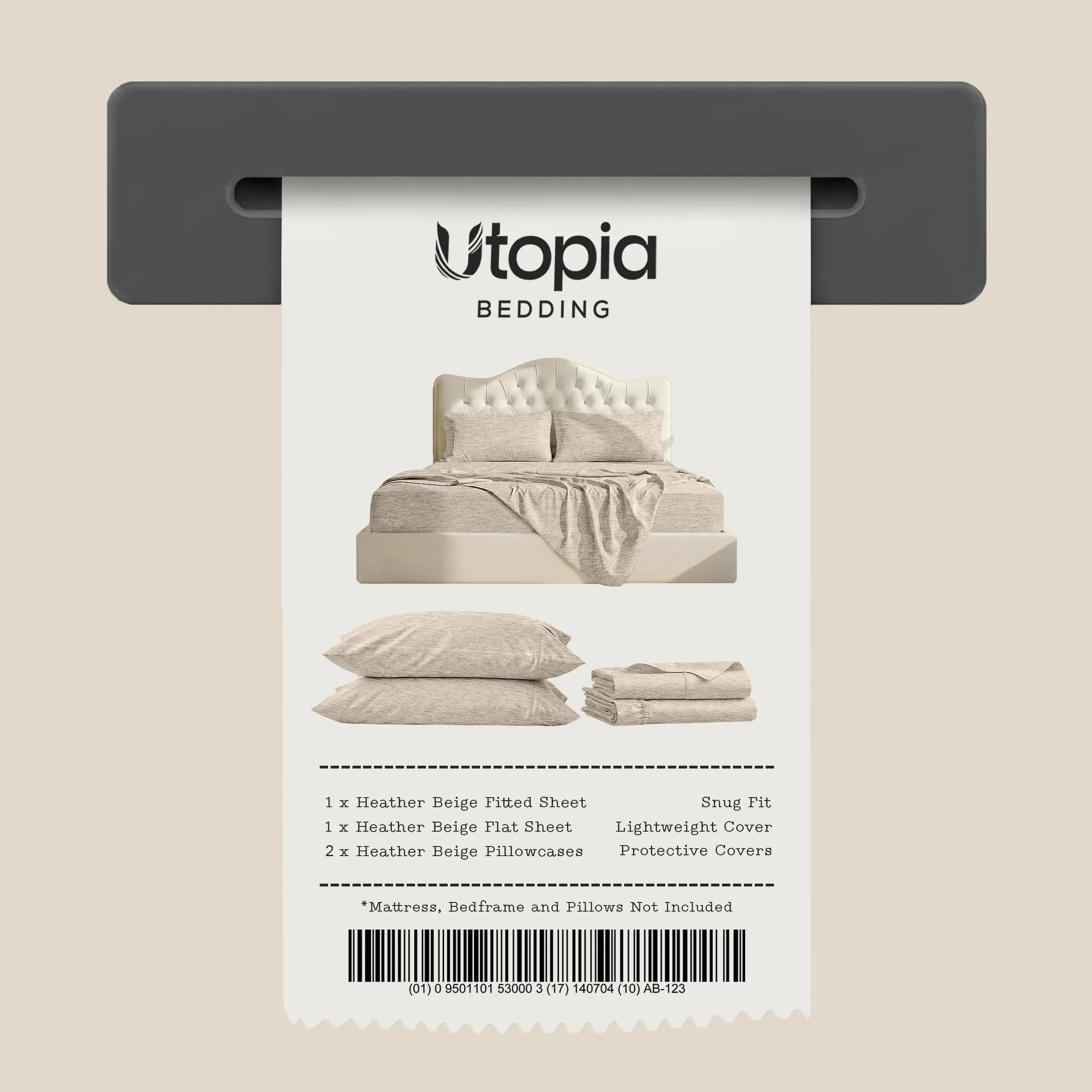 Utopia Bedding - Set di lenzuola per letto matrimoniale, 4 pezzi, lenzuola - immagine 7