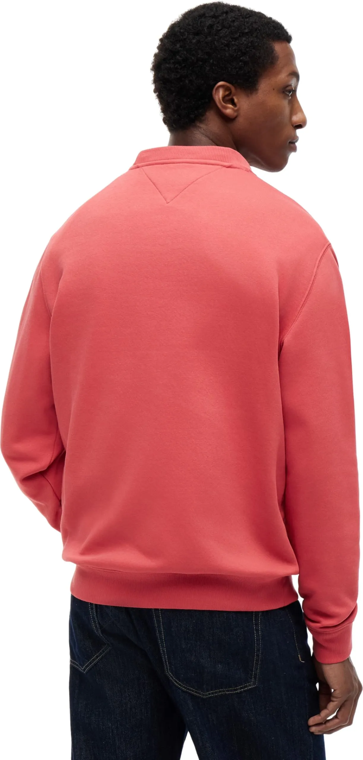 Tommy Jeans Uomo Felpa Regular Fit Flag Fleece Scollo Rotondo, Rosso (Anthem Red), XL - immagine 2