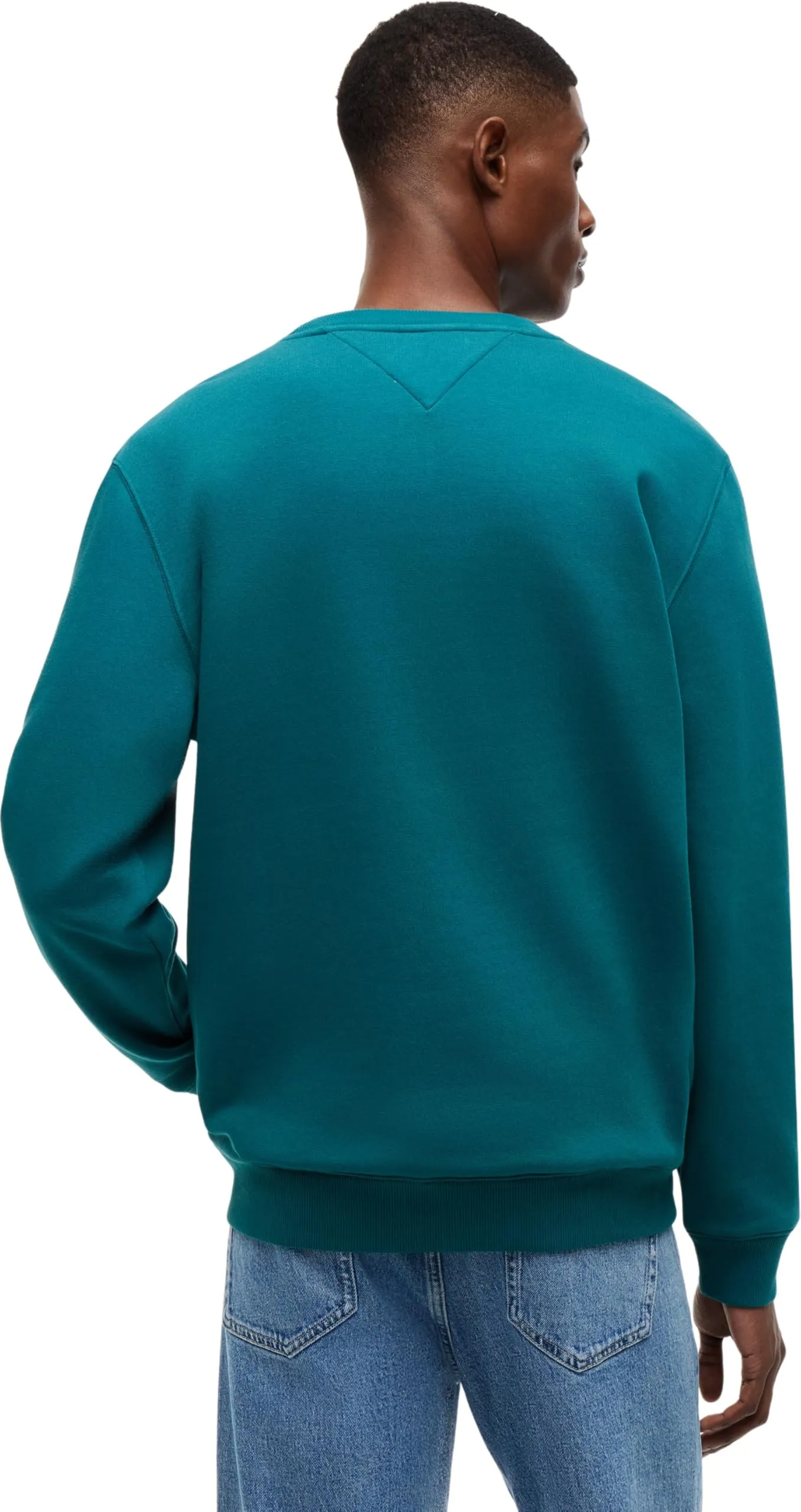 Tommy Jeans Uomo Felpa Regular Fit Flag Fleece Scollo Rotondo, Blu (Polar Teal), XL - immagine 2