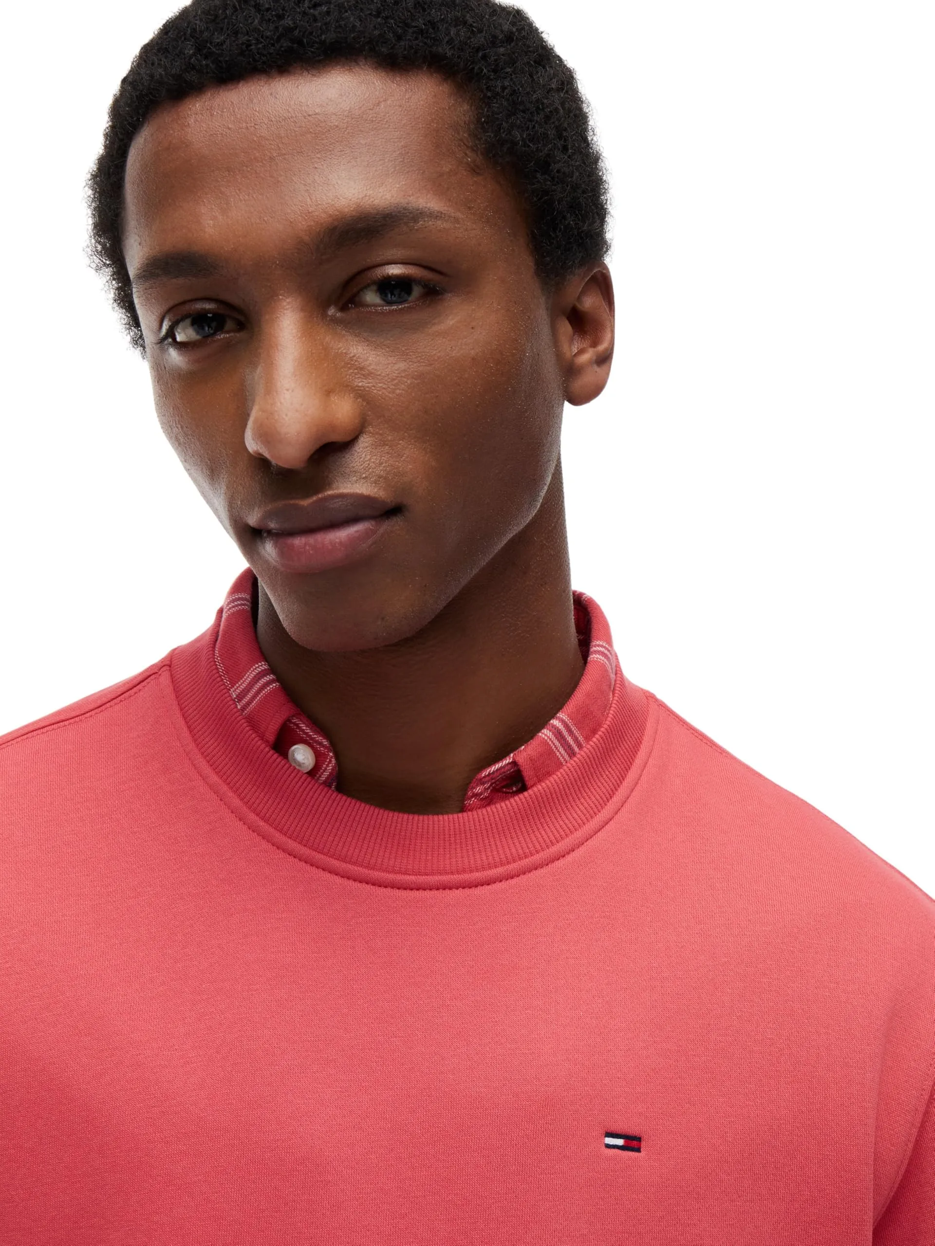 Tommy Jeans Uomo Felpa Regular Fit Flag Fleece Scollo Rotondo, Rosso (Anthem Red), XXL - immagine 3