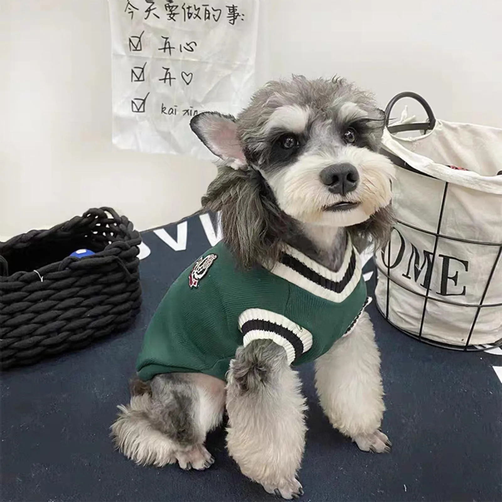 KASESSS 2 Pezzi Maglione Cane Taglia Piccola, Vestiti per Cani Inverno, Cappottino Cane Taglia Piccola Calda, Cappottino per Cani con Interno in Pile Sottile per Freddo Esterno, Verde e rosso, M - immagine 4