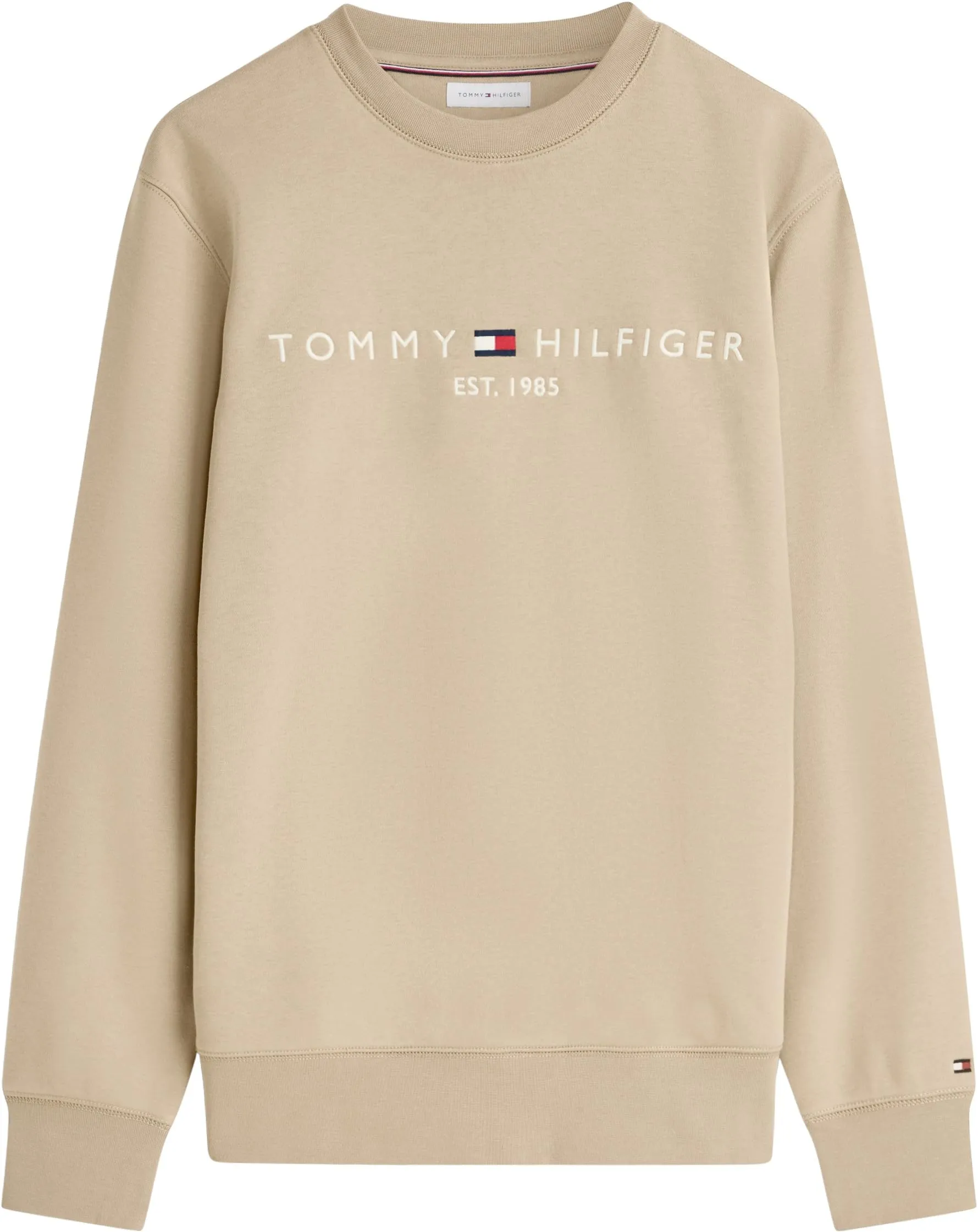 Tommy Hilfiger Uomo Felpa Tommy Logo Senza Cappuccio, Beige (Batique Khaki), L - immagine 5