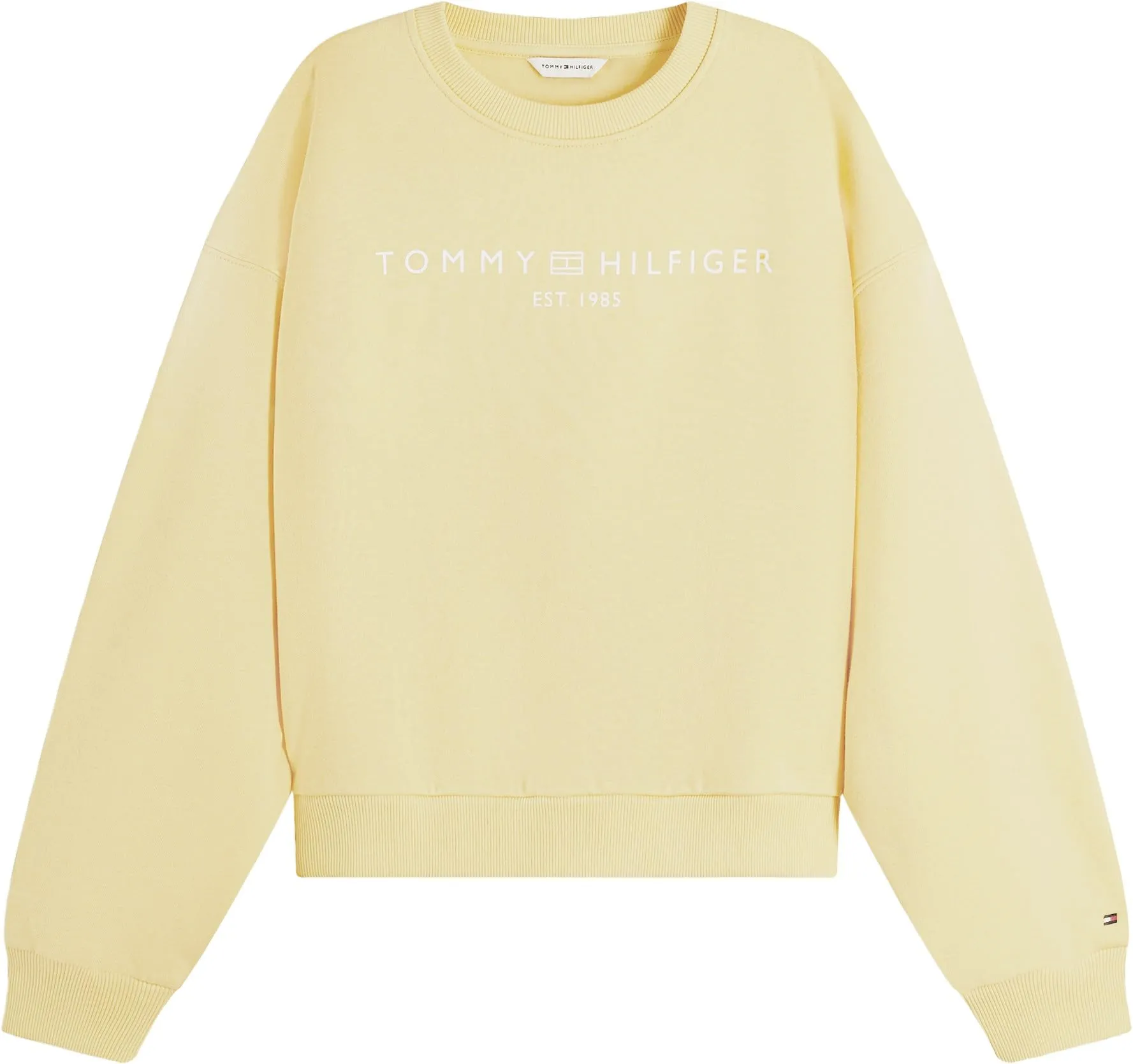 Tommy Hilfiger Donna Felpa Corp Logo Modern Relaxed Fit, Giallo (Citronella), XL - immagine 5