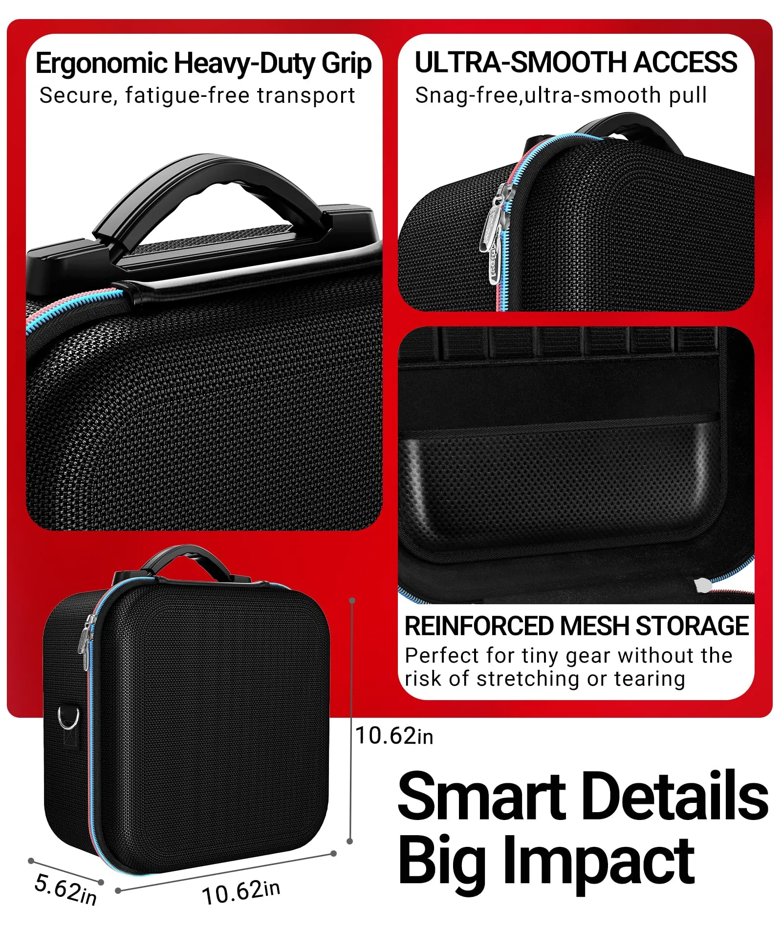 iVoler Custodia di Trasporto compatibile con Nintendo Switch/Nintendo Switch 2, Case da Viaggio Rigido Deluxe per Console Switch e Altri Accessori (Nero, Switch 2, Compatto) - immagine 4