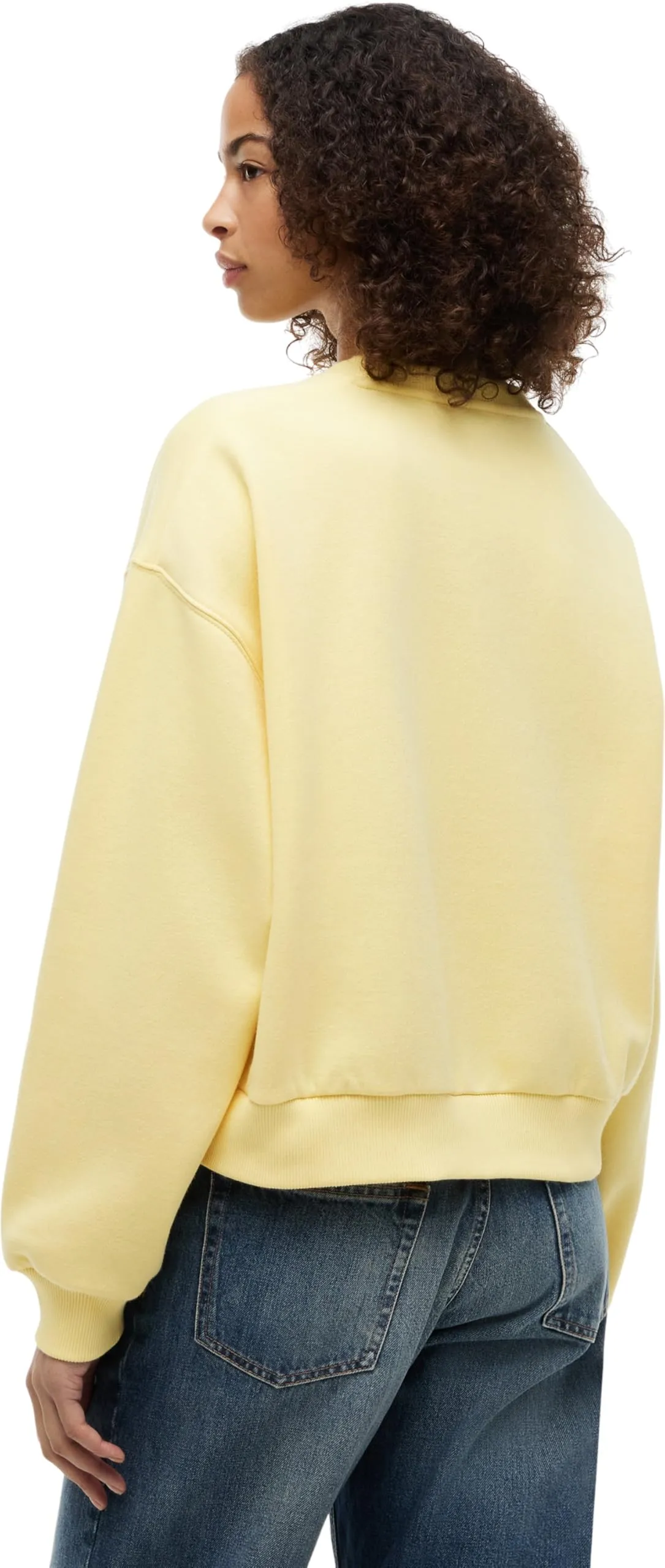 Tommy Hilfiger Donna Felpa Corp Logo Modern Relaxed Fit, Giallo (Citronella), L - immagine 2