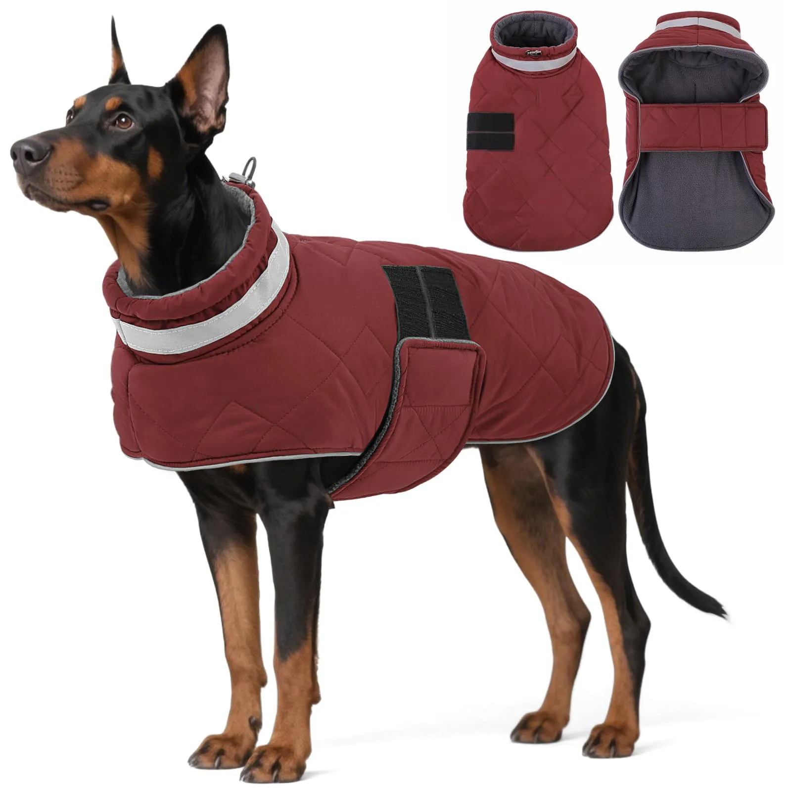 ASENKU Cappotto Invernale Cane 2XL per Cani Molto Grandi, Giacca Impermeabile Antivento Riflettente, Fodera in Pile Calda, Regolabile – Per Labrador, Golden Retriever, Pastore Tedesco - immagine 1
