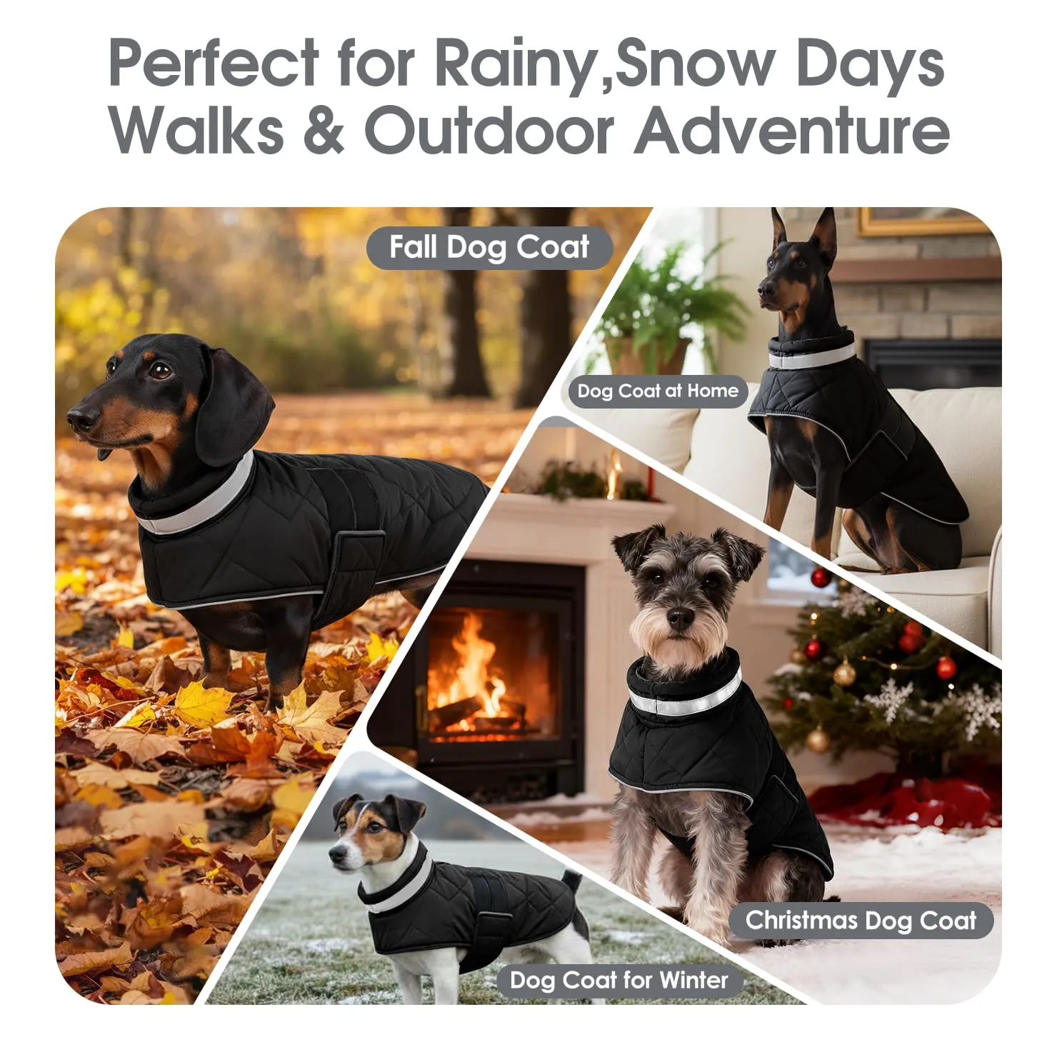 ASENKU Cappotto Invernale Impermeabile XS per Cani Piccoli, Giacca Calda con Strisce Riflettenti, Regolabile, Apertura per Collare,Ideale per Chihuahua, Volpino, Yorkshire per Passeggiate Pioggia Neve - immagine 7